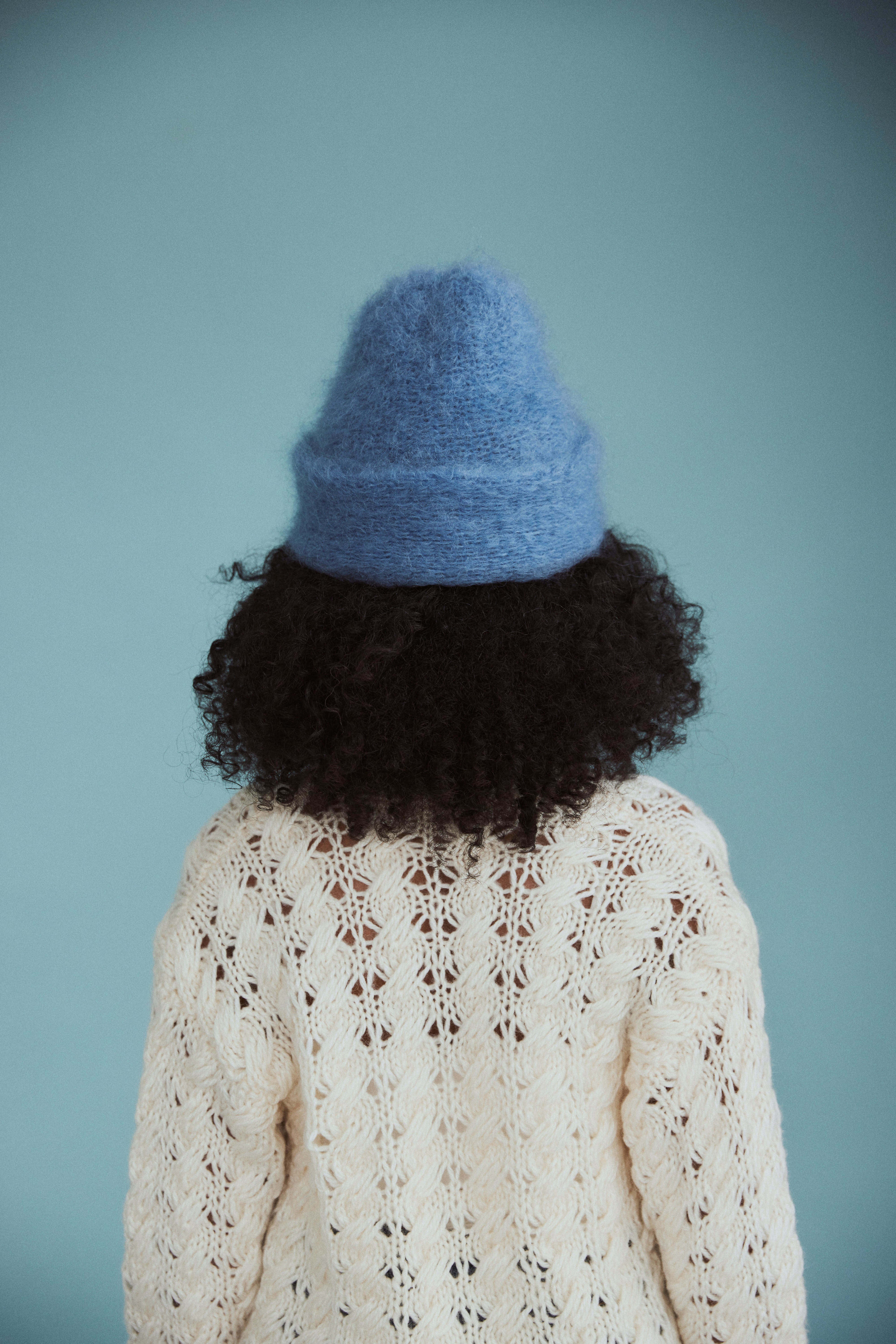 fuzzy mohair beanie