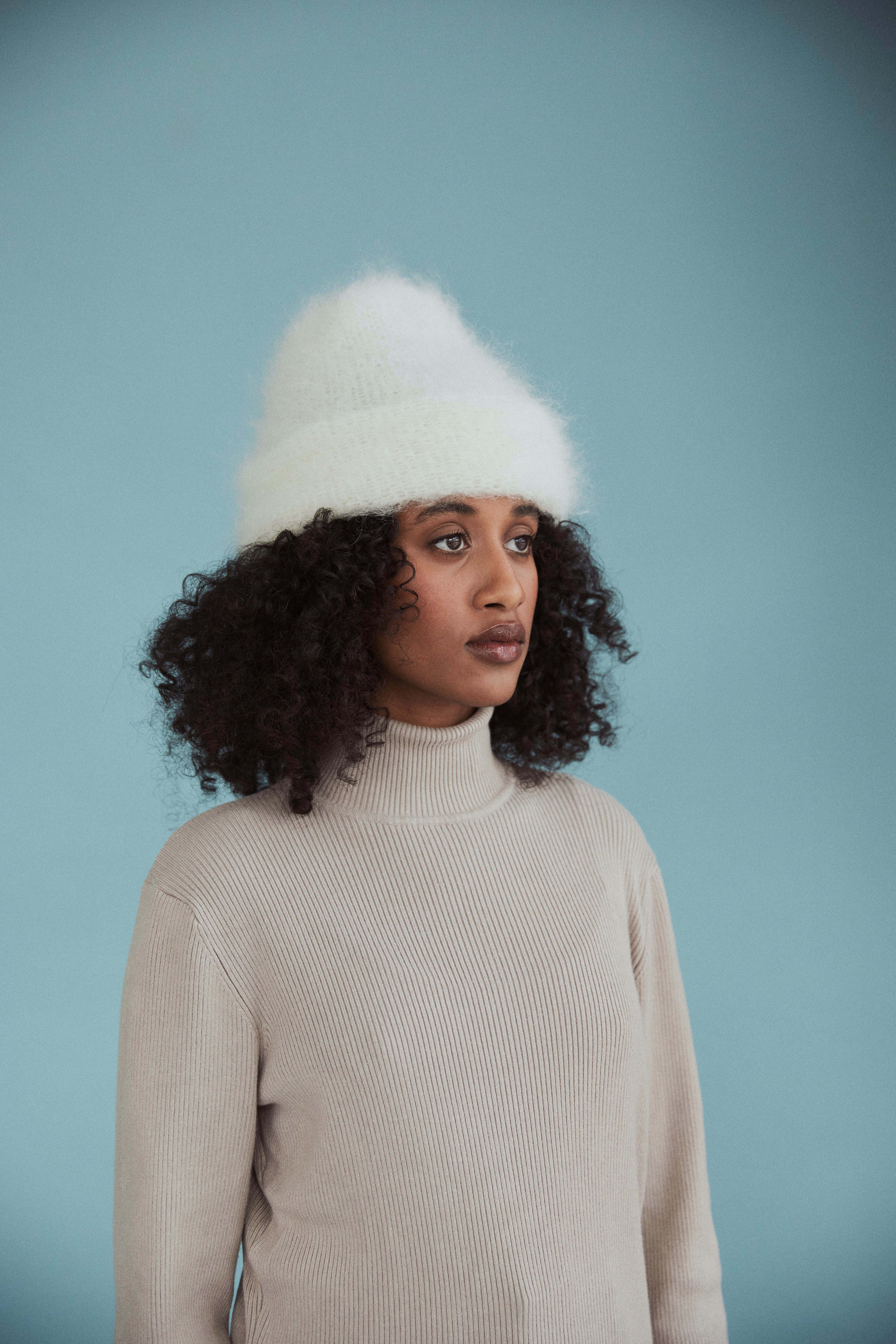 fuzzy winter beanie