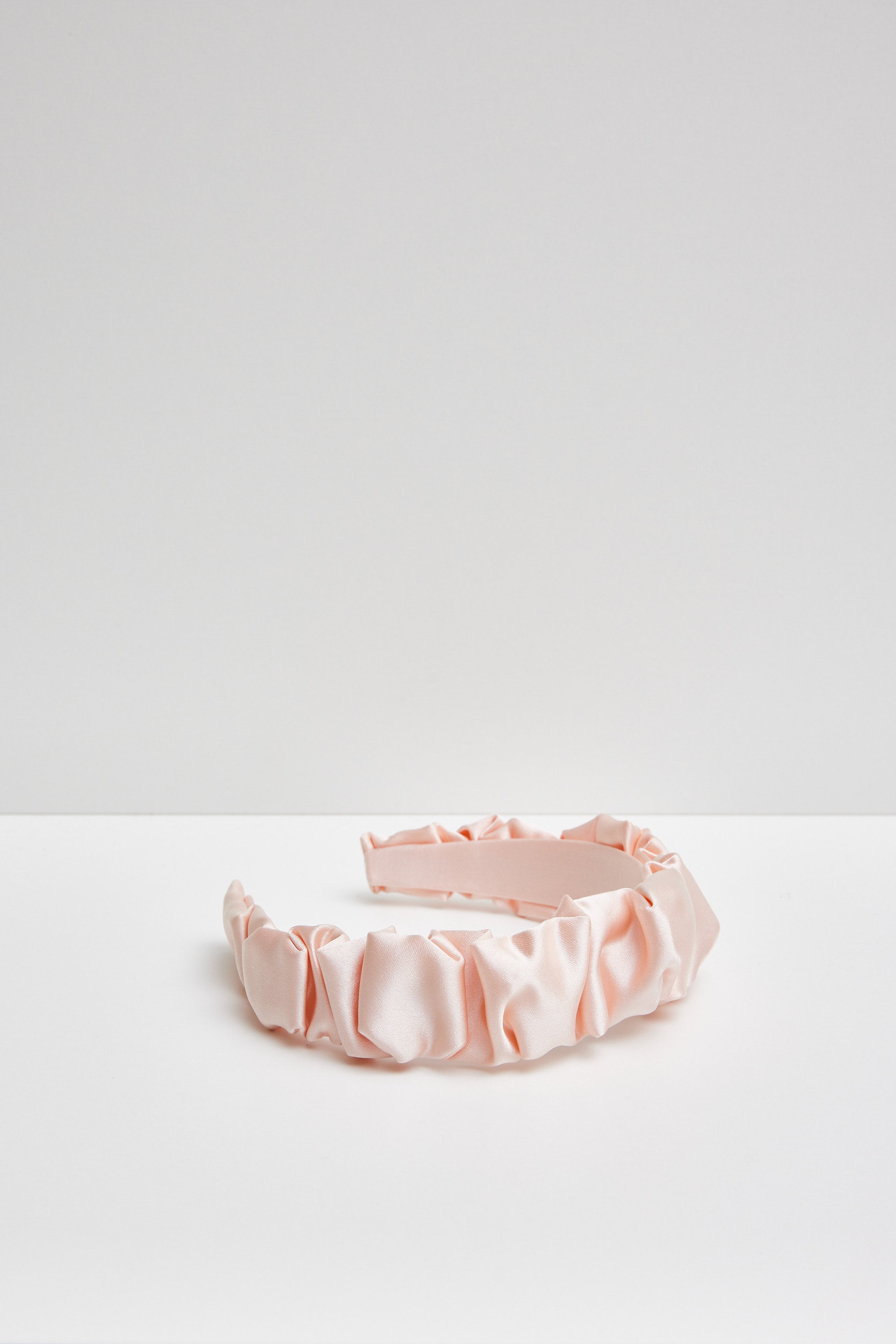 Bandeau Clueless / Satin rose bébé