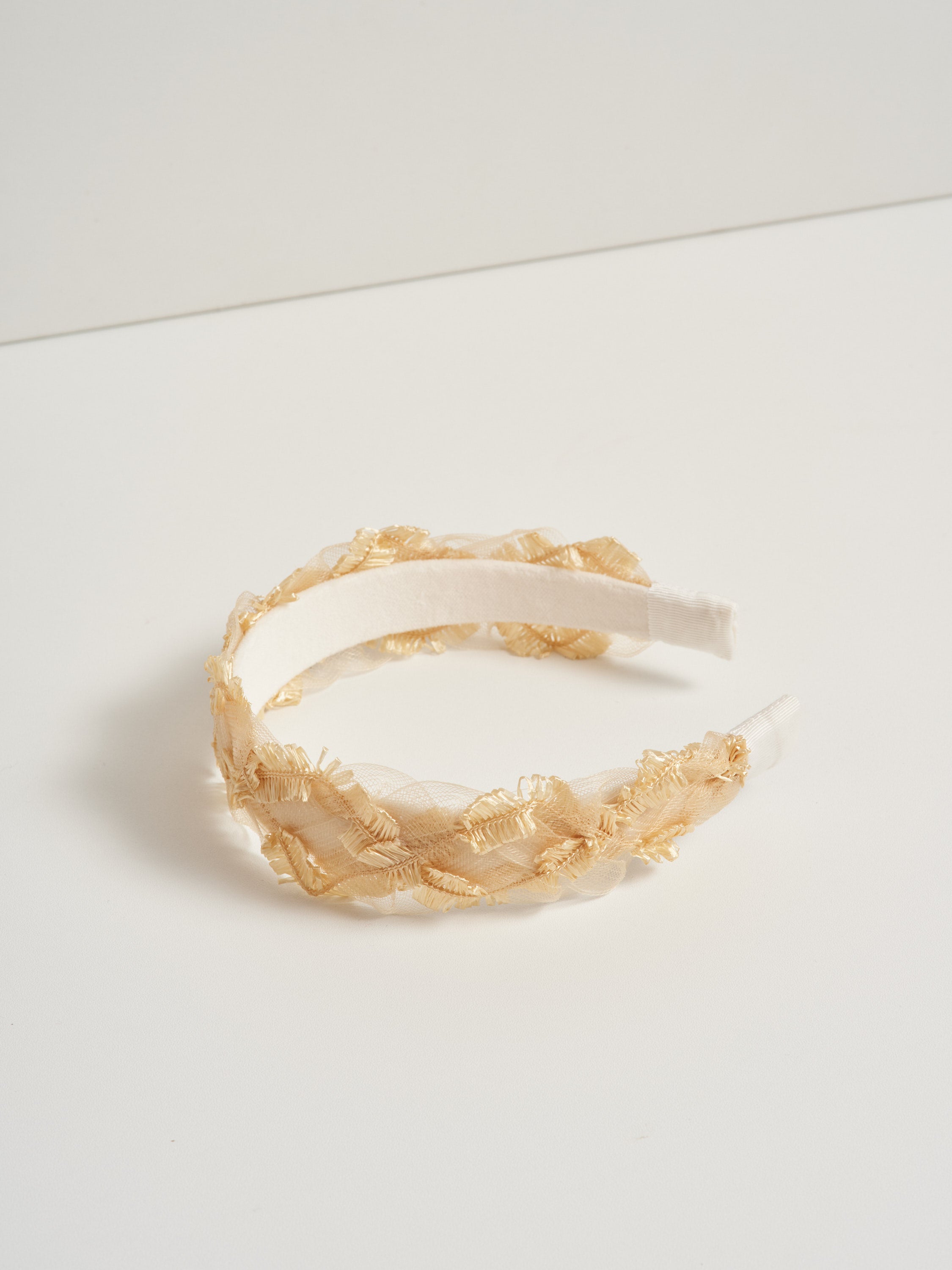 Entwine vintage straw headband - Gold