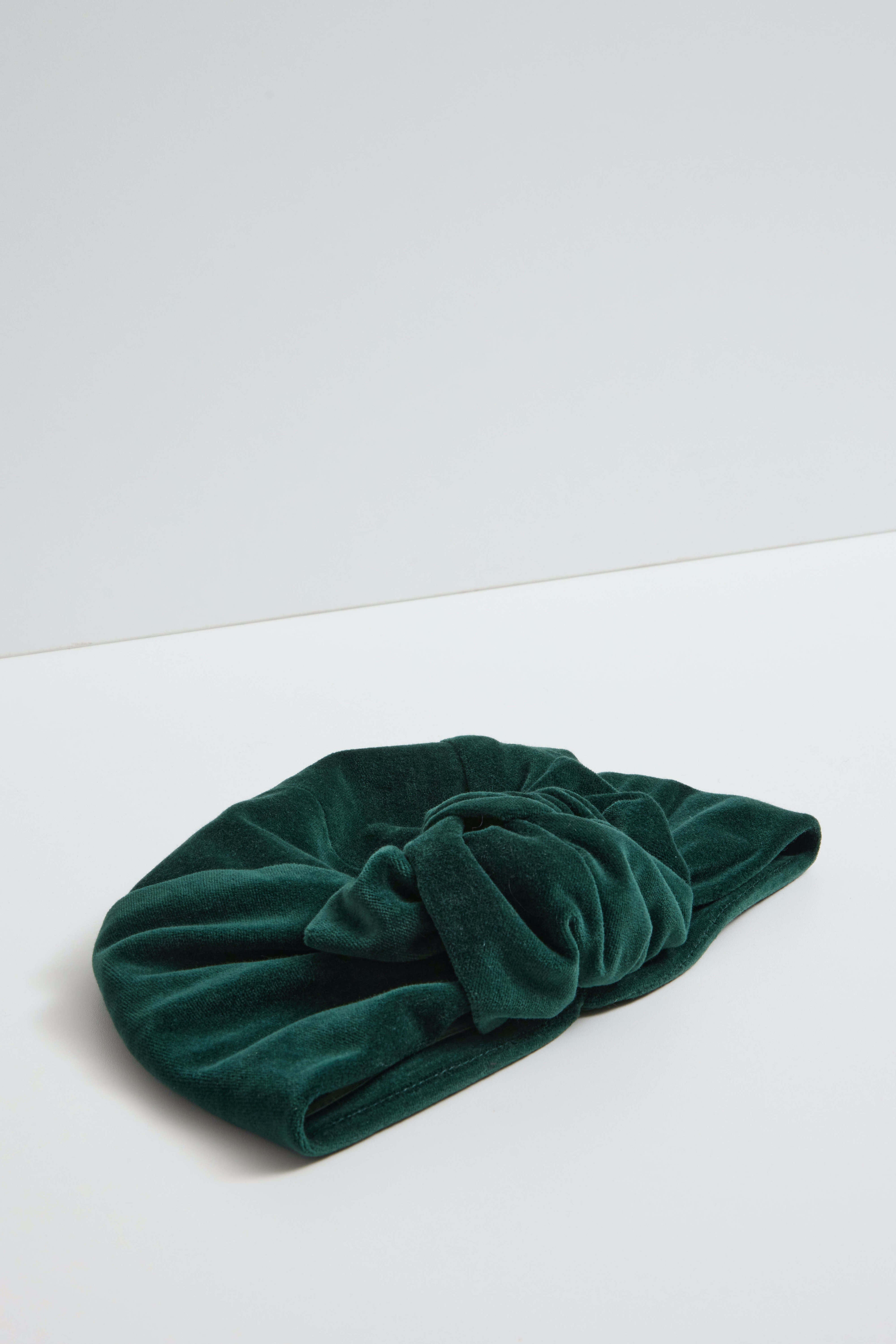 Parelli knotted turban hat - Jewel green velvet