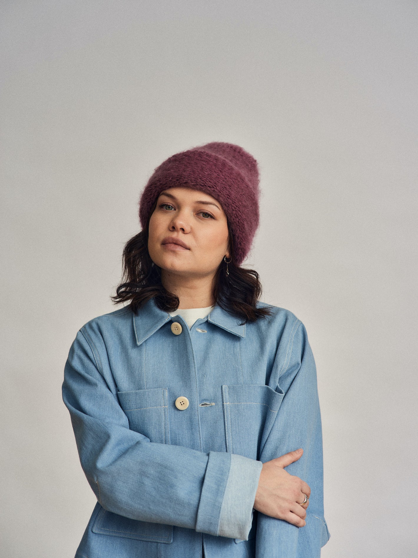 Bonnet en mohair Cloud | Lilas