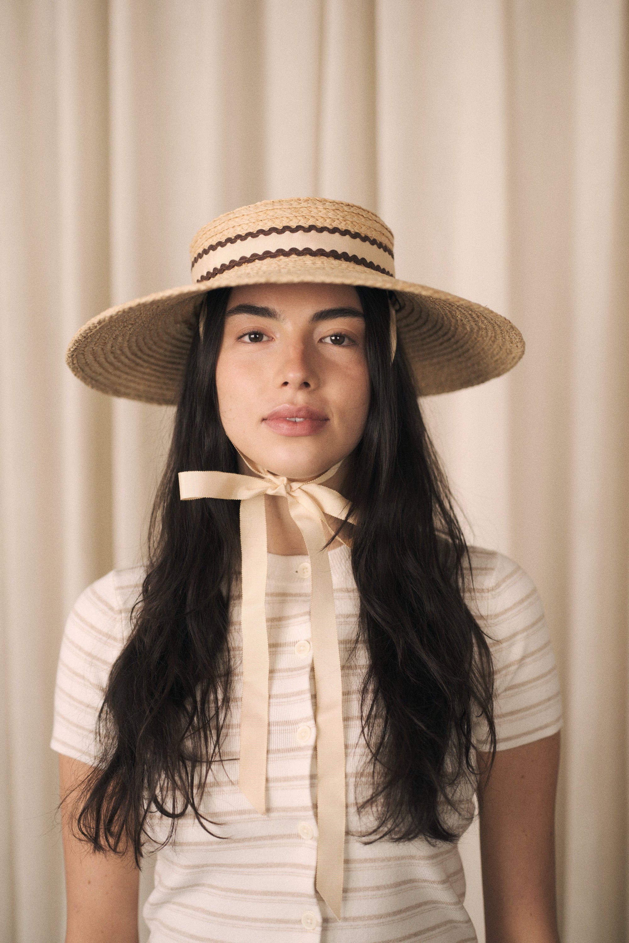 Chapeau de paille Beaton | Ruban amovible | 3 options de couleurs