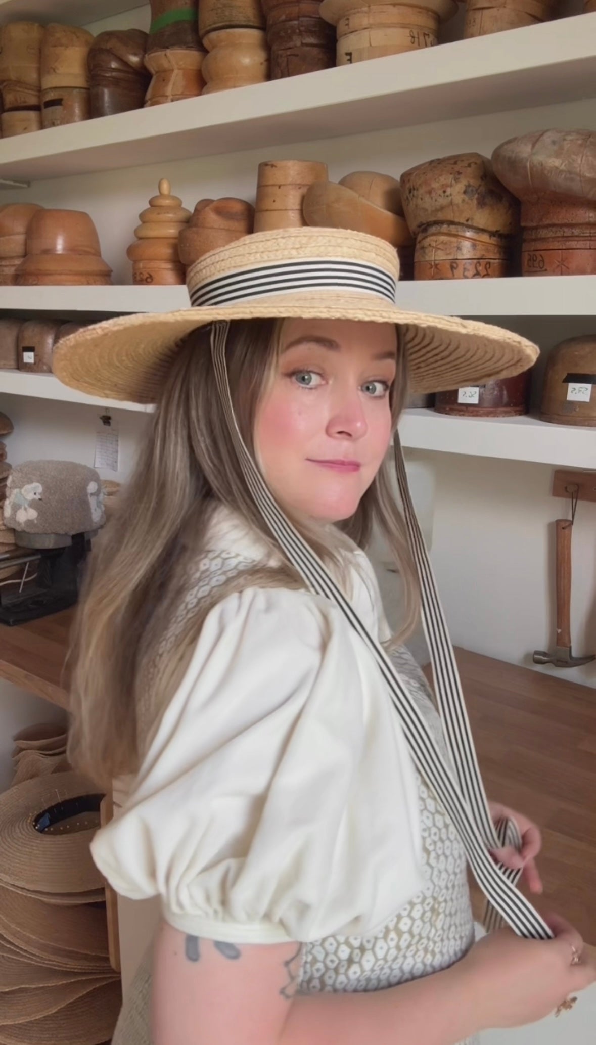 Chapeau de paille Beaton - Ruban amovible noir 