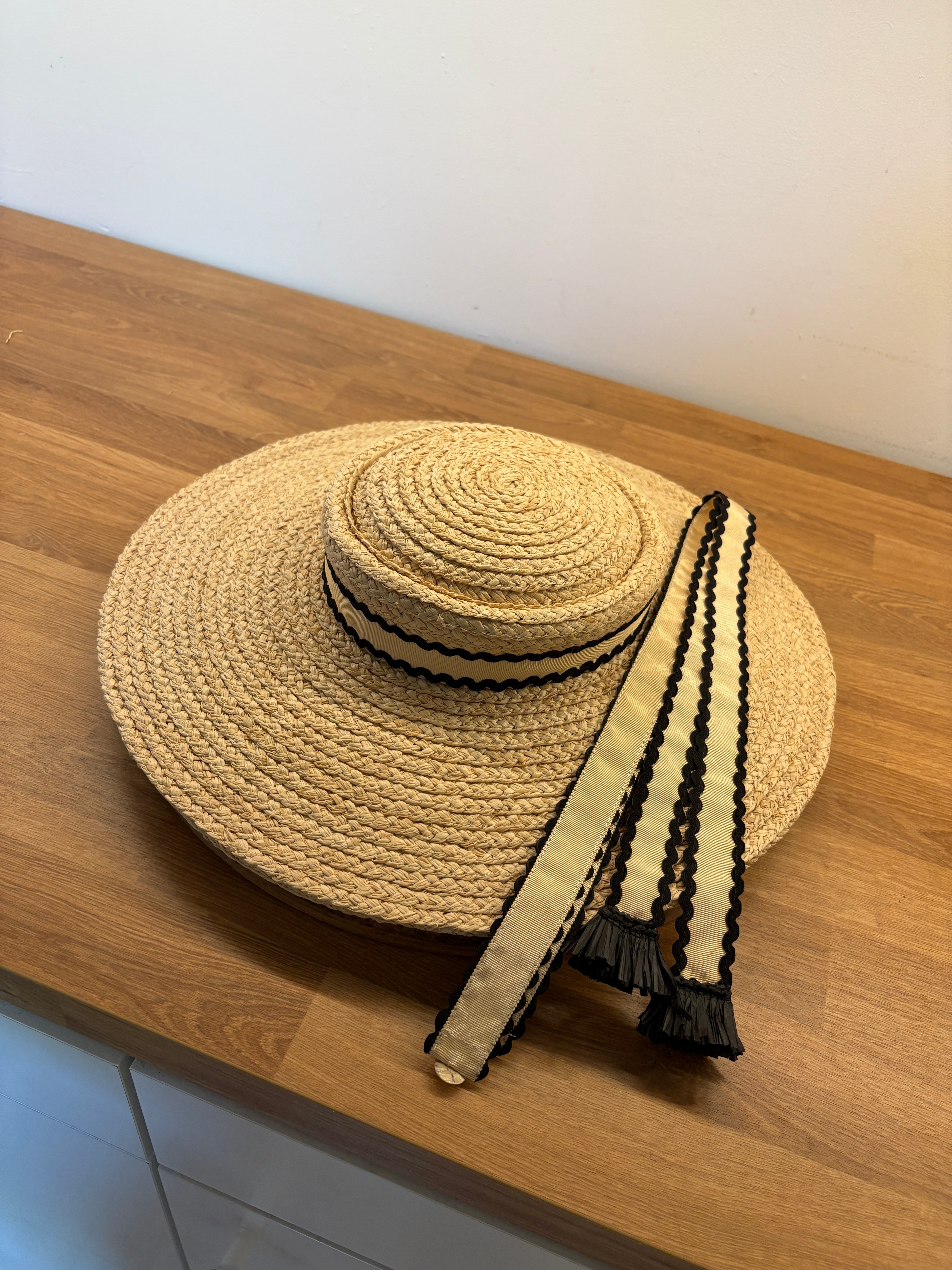 Chapeau de paille Beaton - Ruban amovible noir 