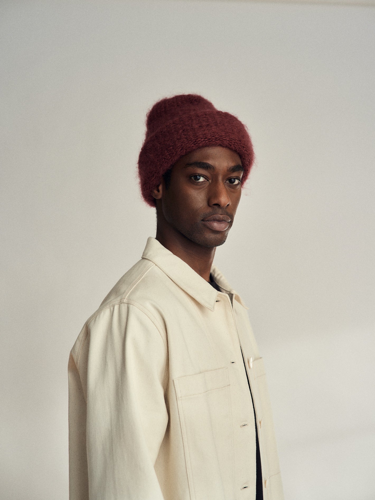 Cloud mohair beanie | Burgundy