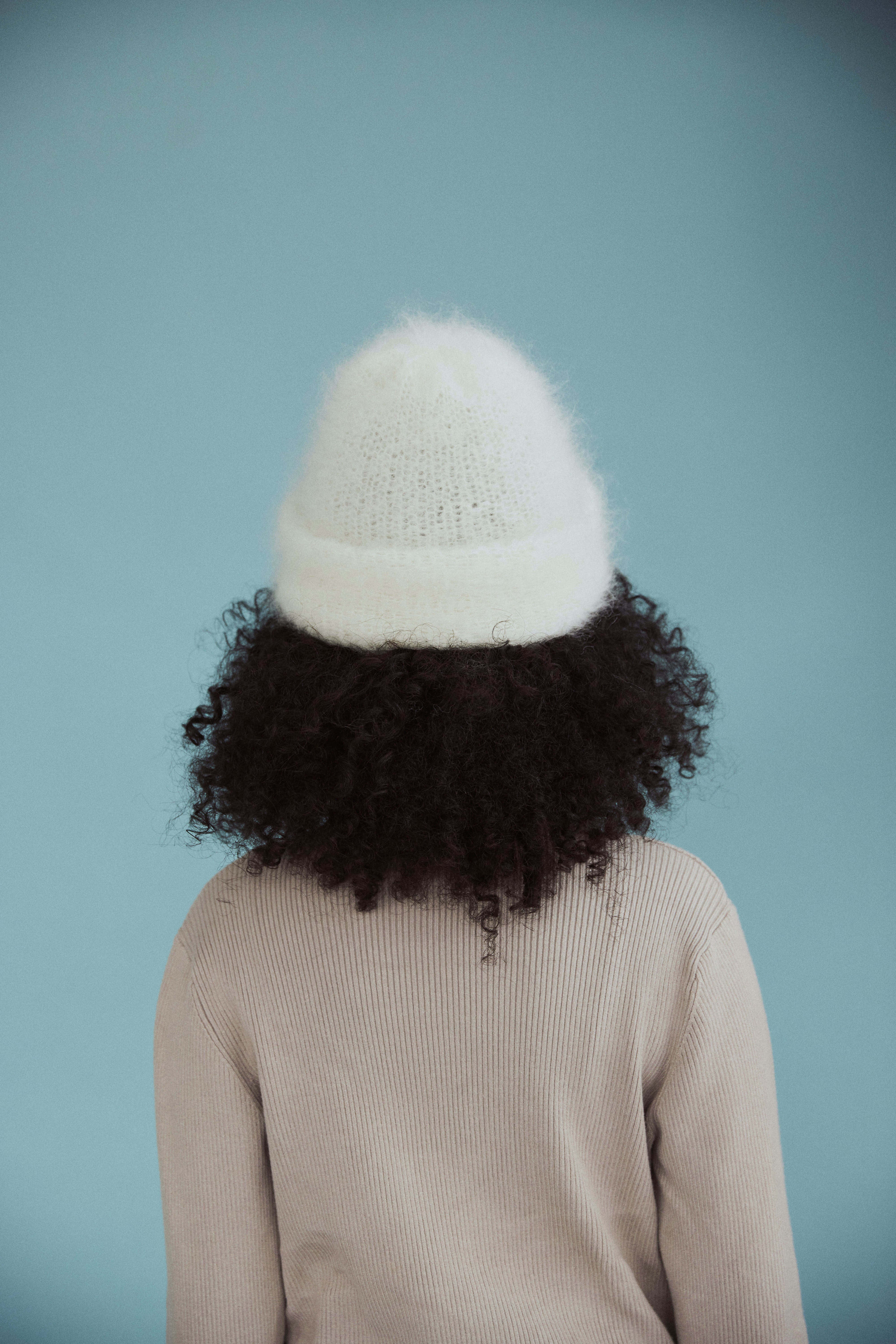 knitted mohair beanie