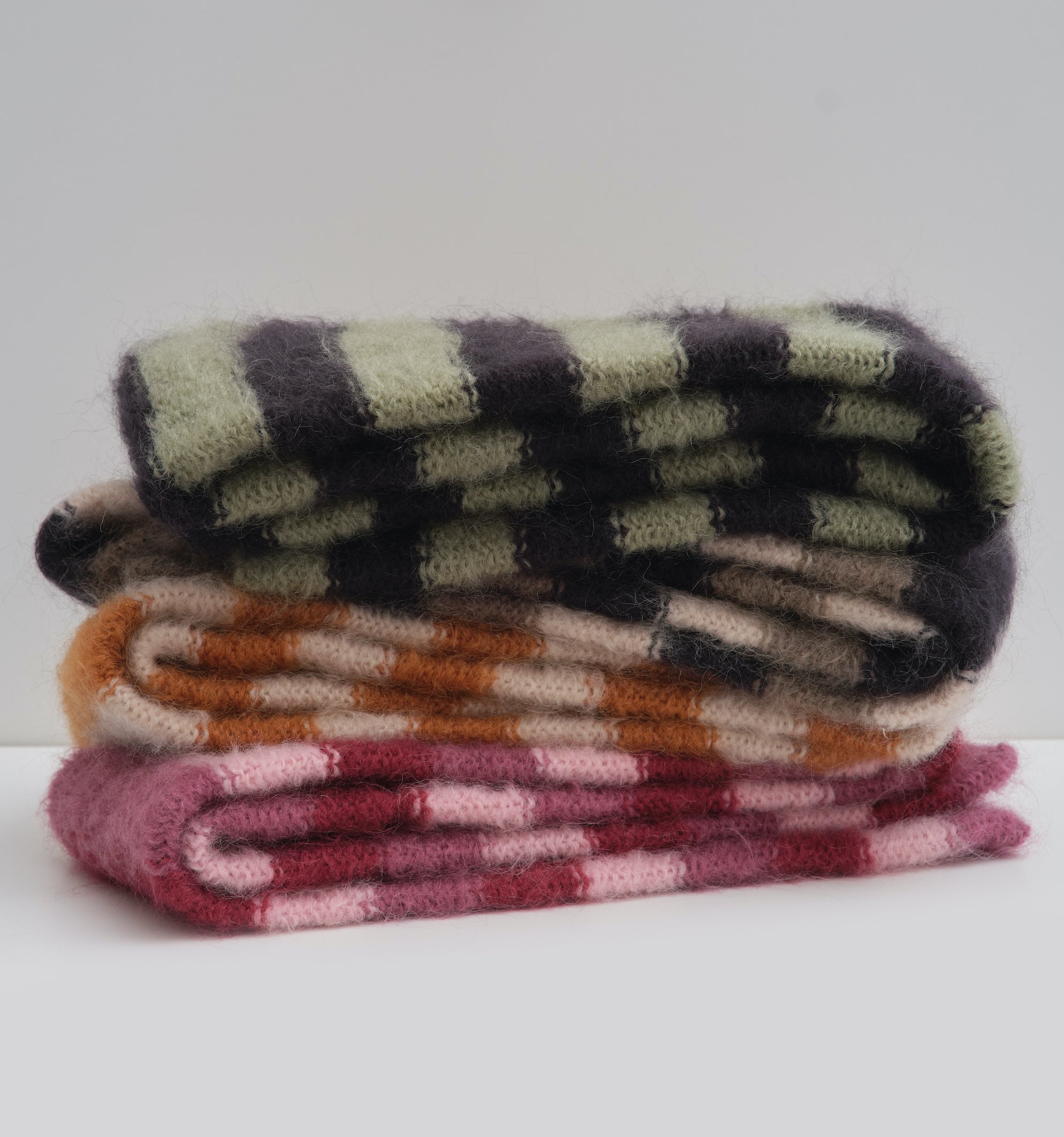 Cloud mohair scarf | Sage Stripes (Shipping September 29th)