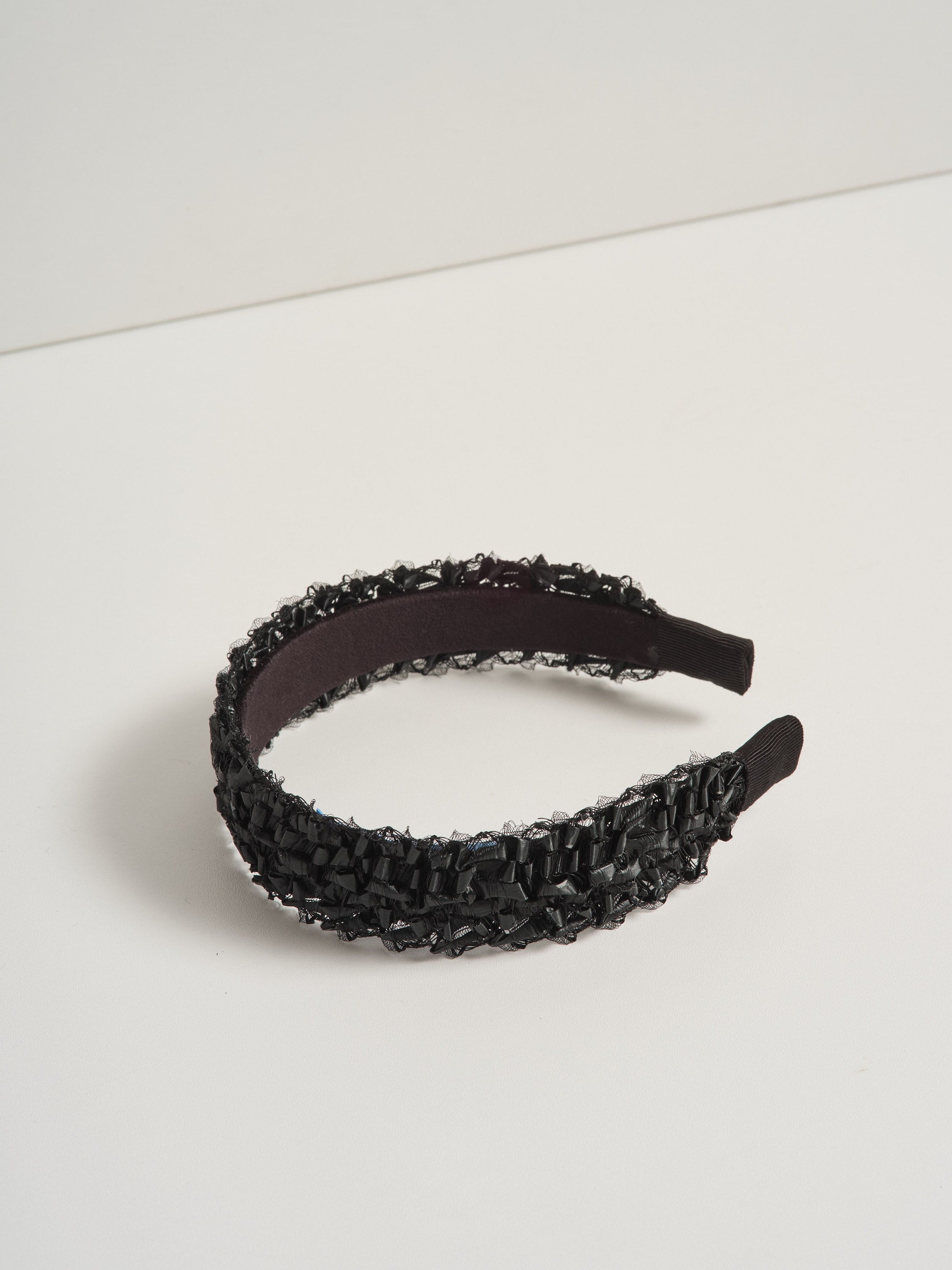 Entwine vintage straw headband - Black