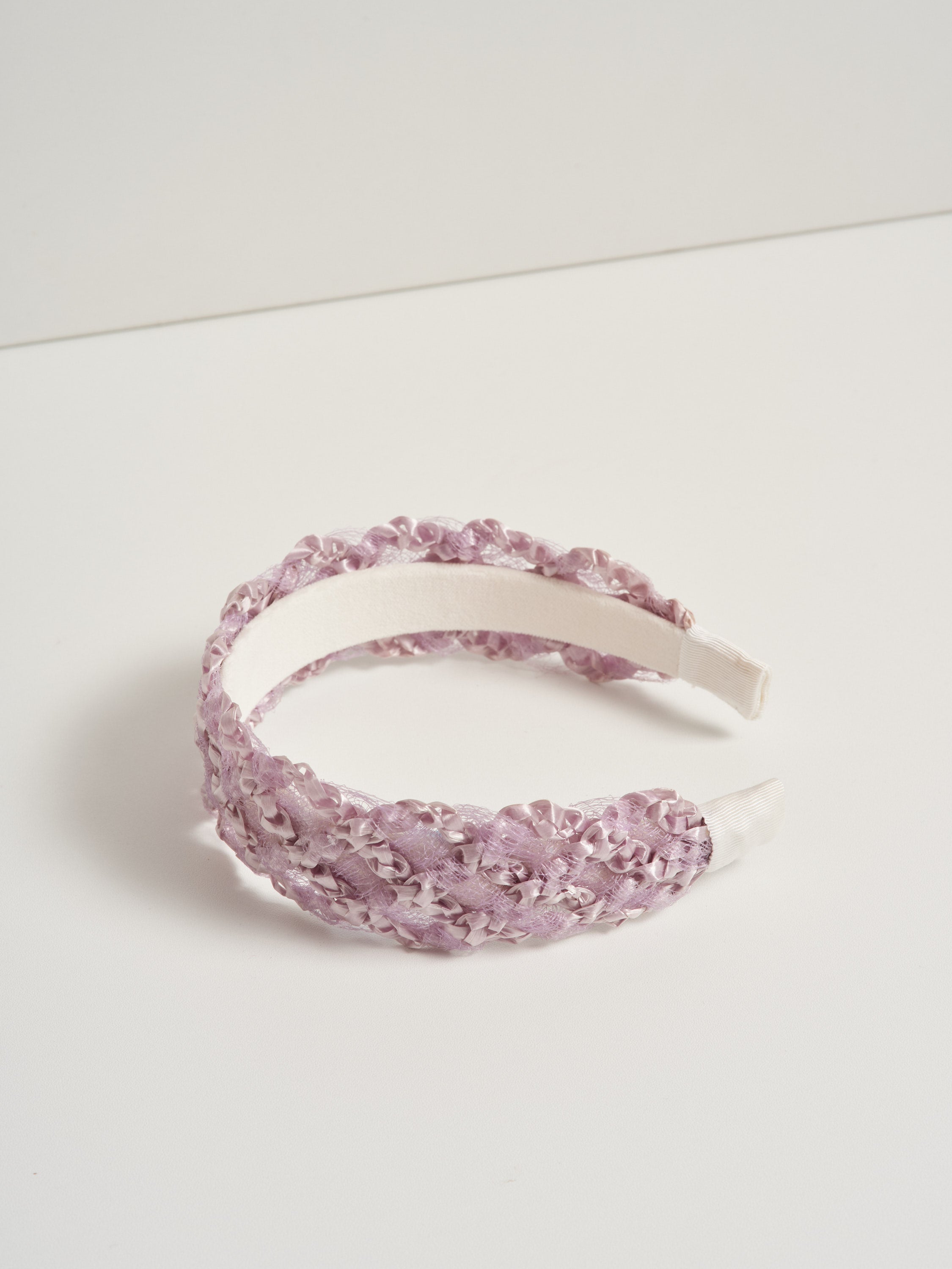 Entwine vintage straw headband - Lilac