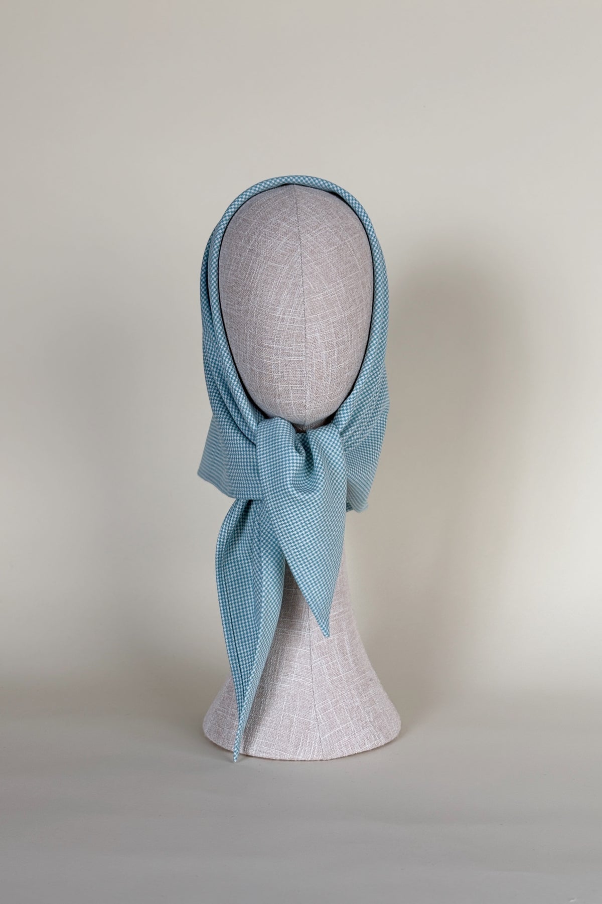 Sieff kerchief | Aqua Houndstooth