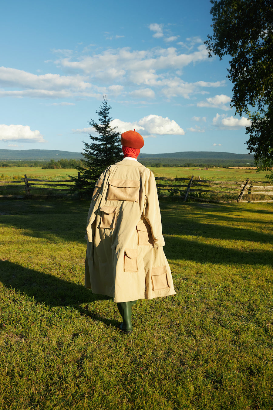 Harbin | Sculptural Structured Beret in Velour Rabbit Felt | Persimmon