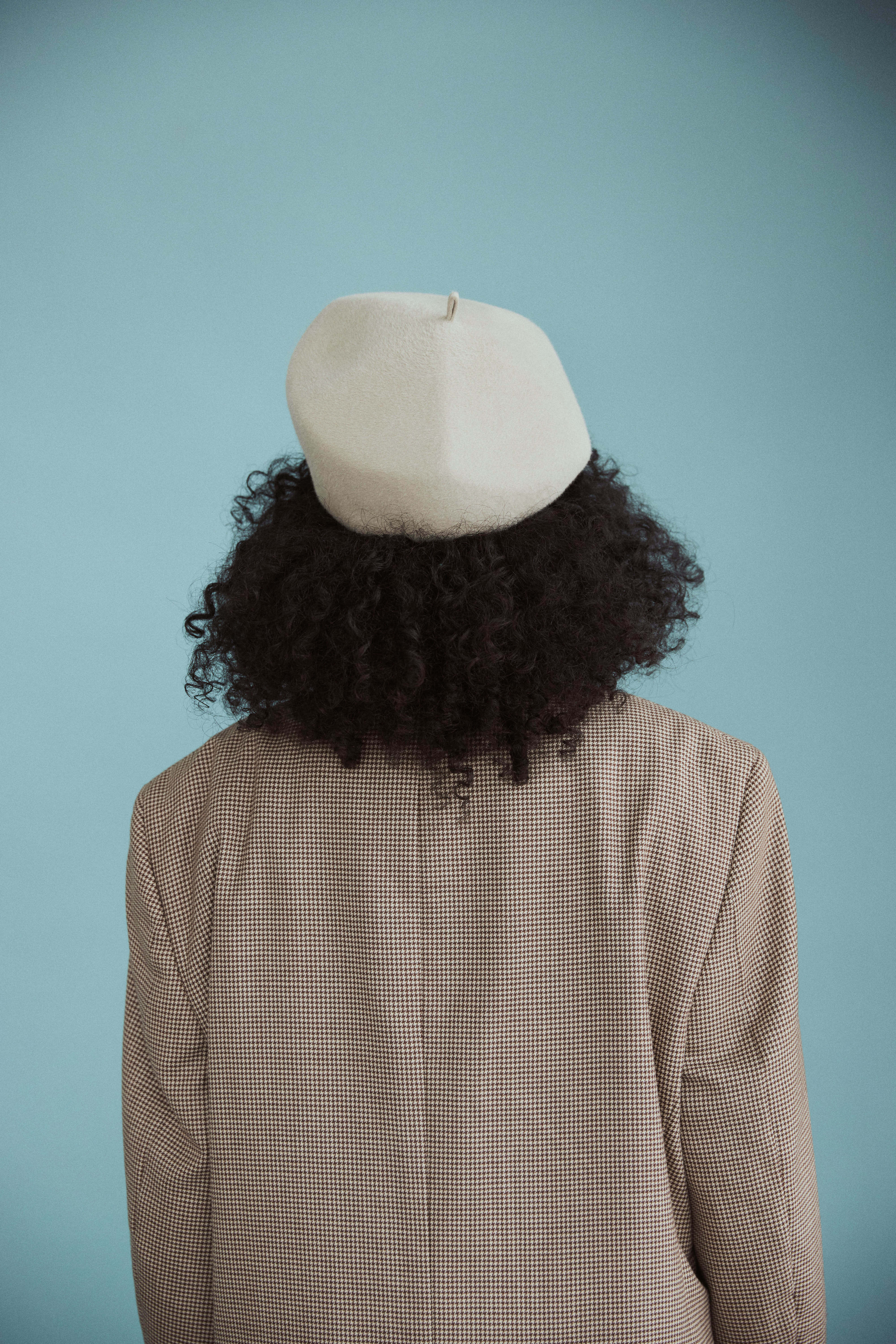Harbin - Sculptural Structured Beret in Velour Rabbit Felt - Silverbelly