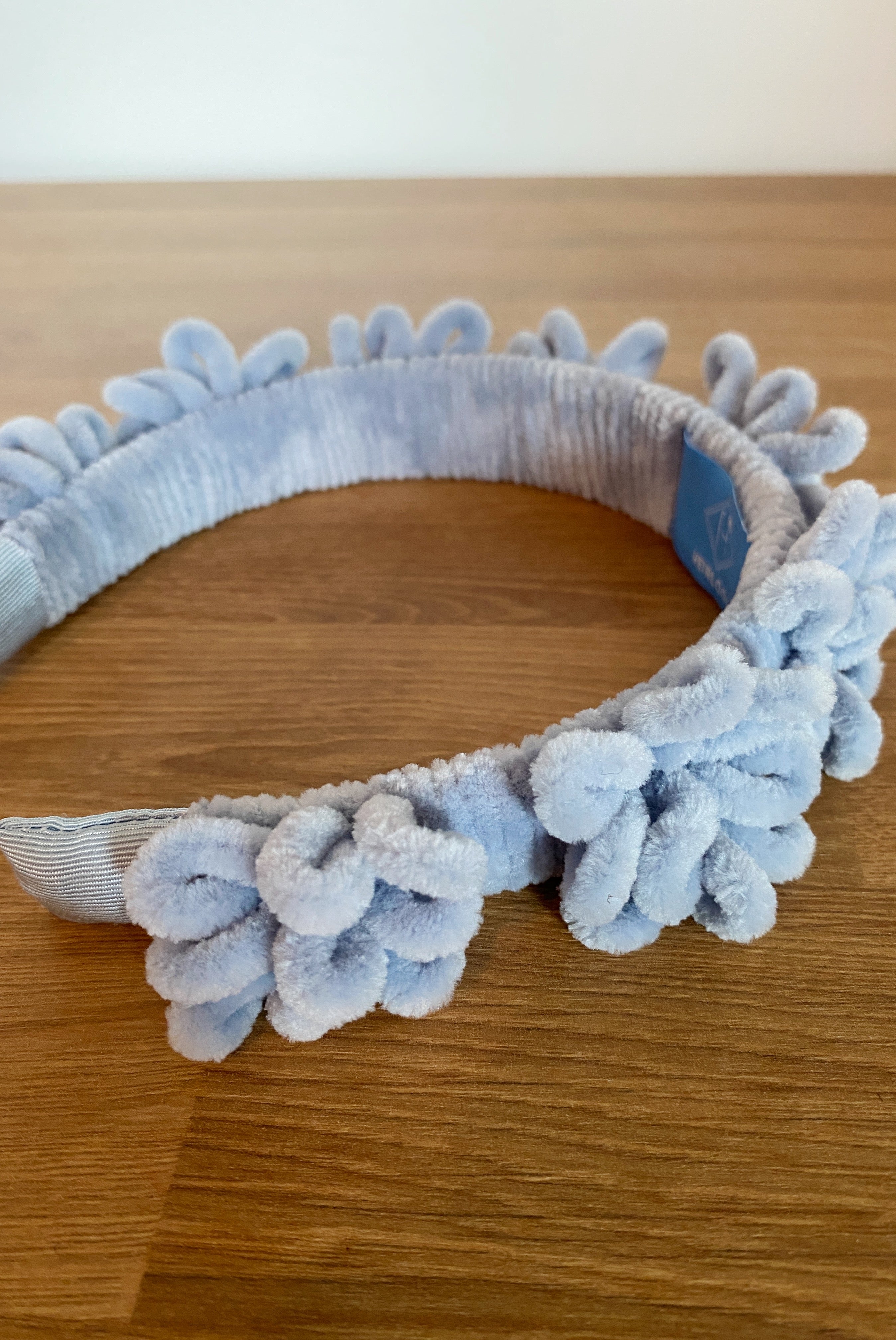 Light blue chenille headband