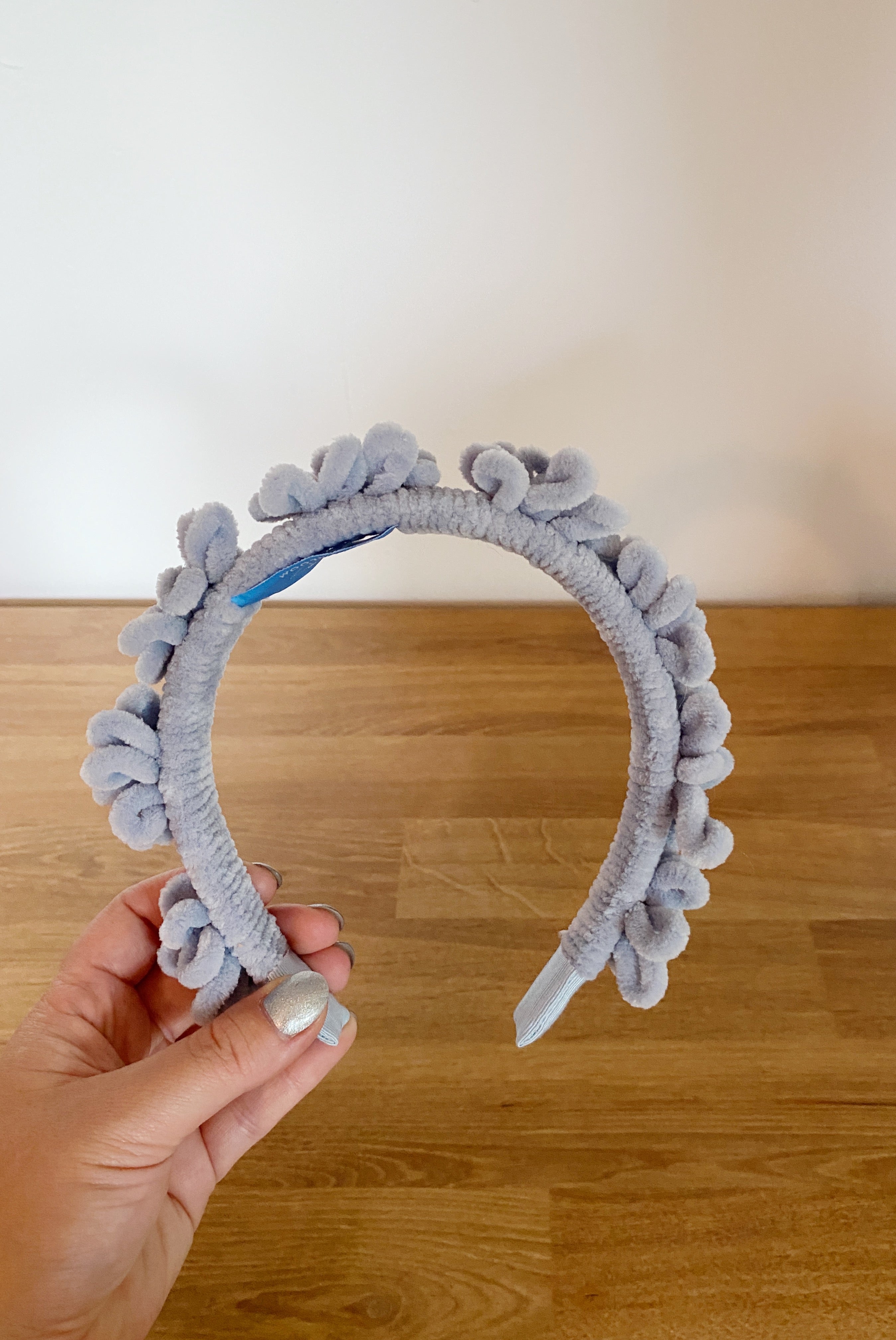 Light blue chenille headband