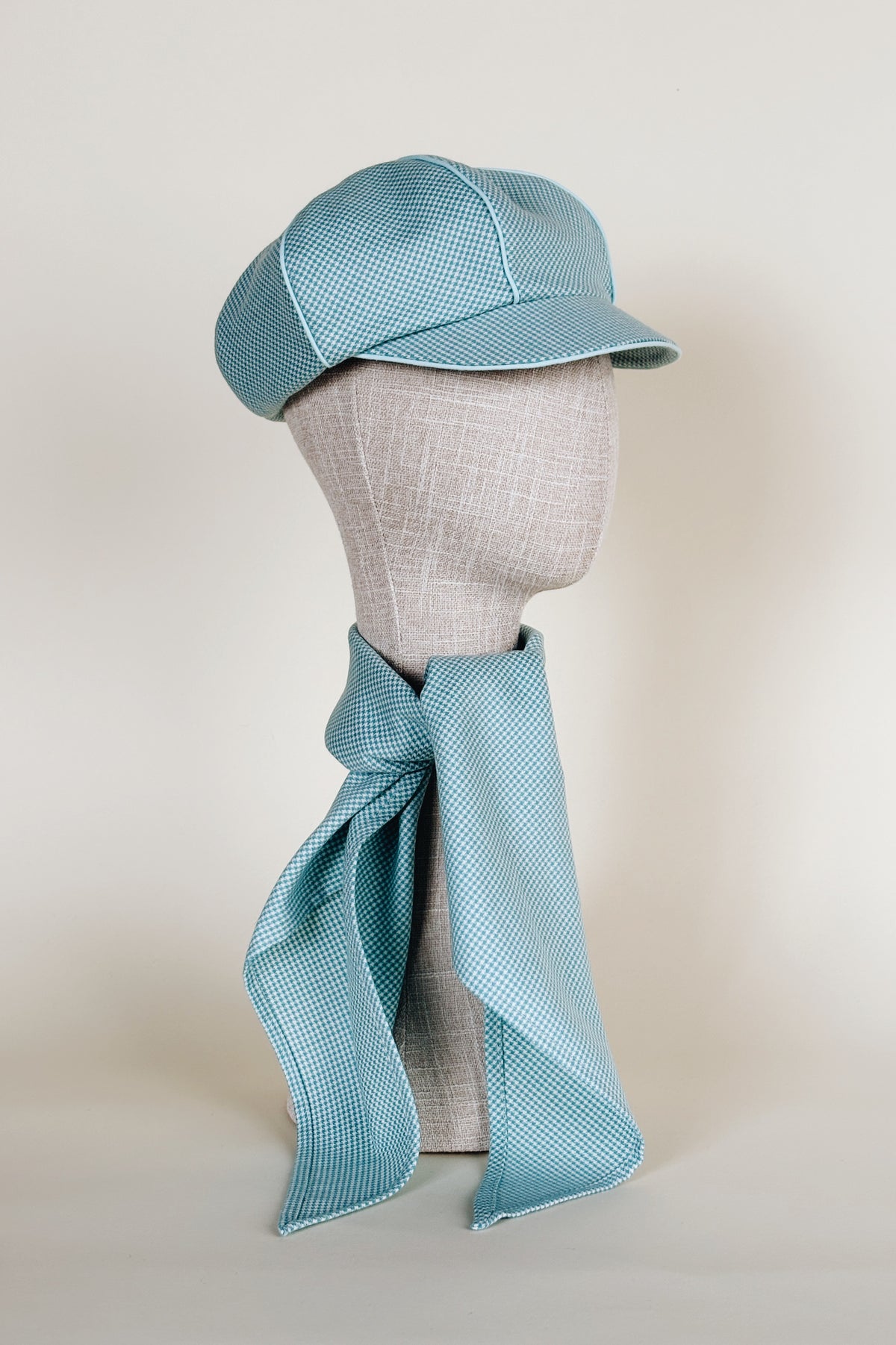 Sieff kerchief | Aqua Houndstooth