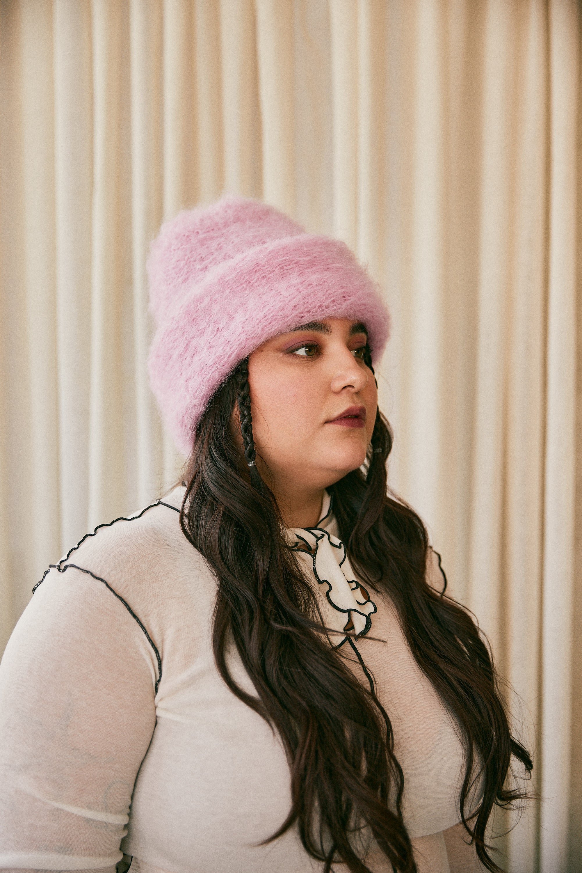 Cloud mohair beanie | Orchid pink