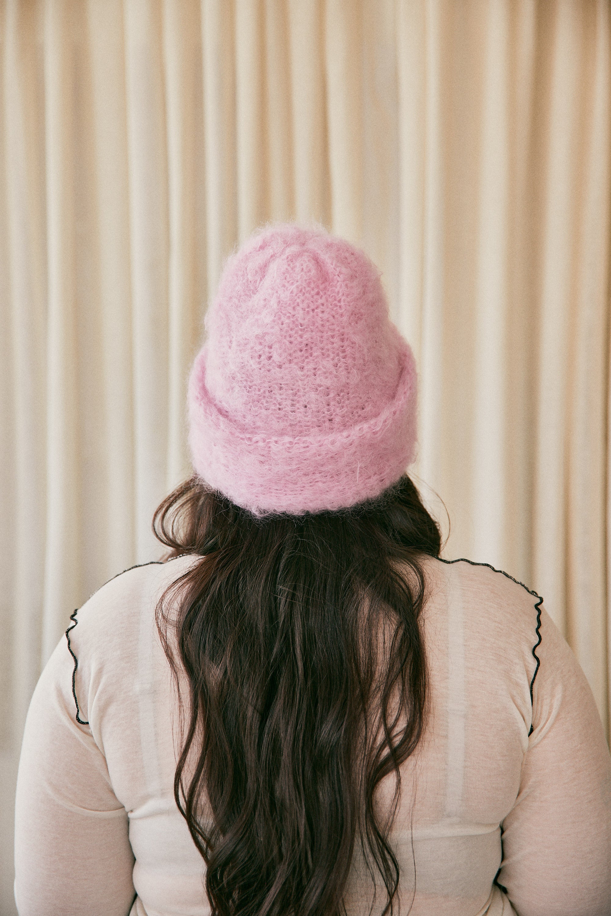 Cloud mohair beanie | Orchid pink