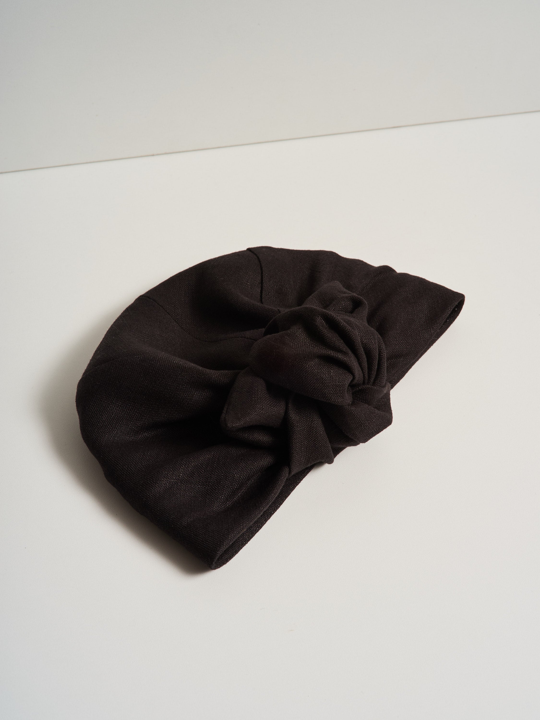 Parelli knotted turban hat - Black linen