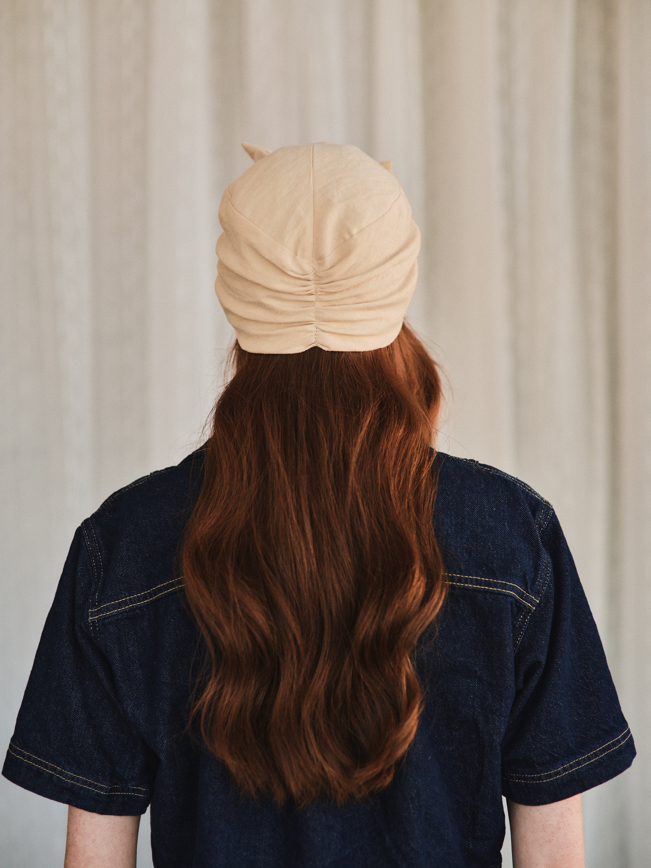 Parelli knotted turban hat - Cream linen