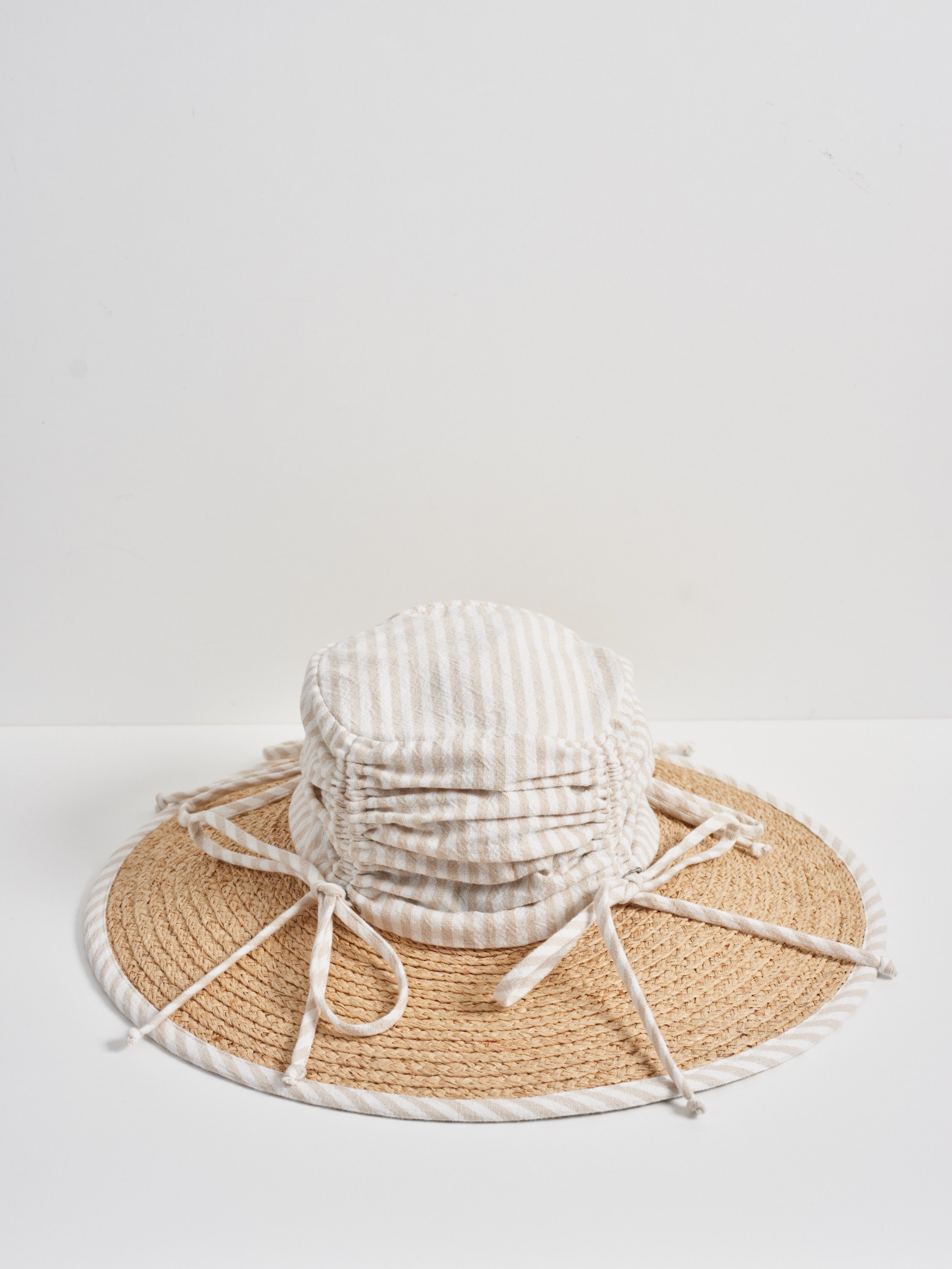 Rosemary | Wide brim ruched straw hat | 6 colour options