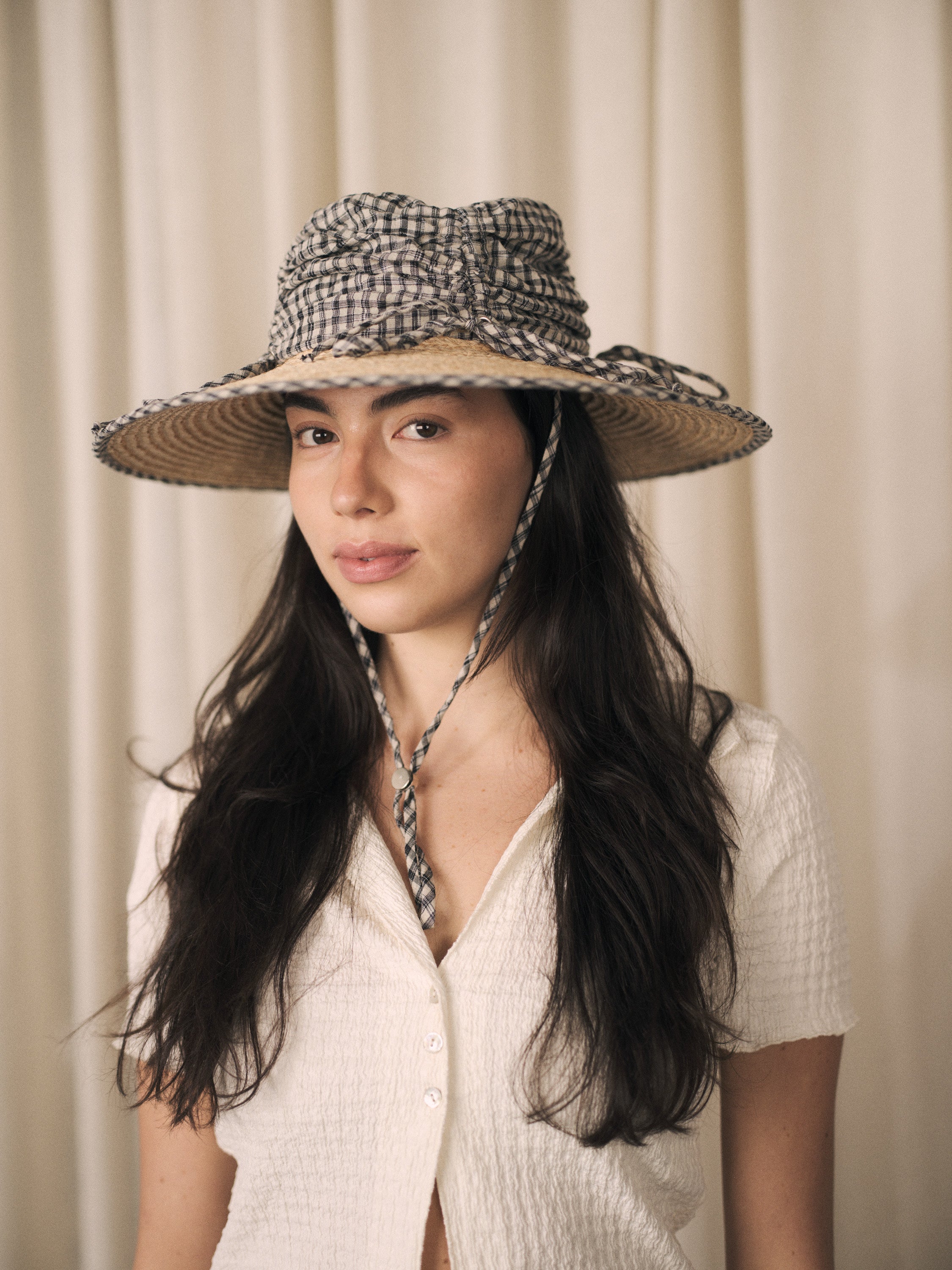 Rosemary | Wide brim ruched straw hat | 6 colour options