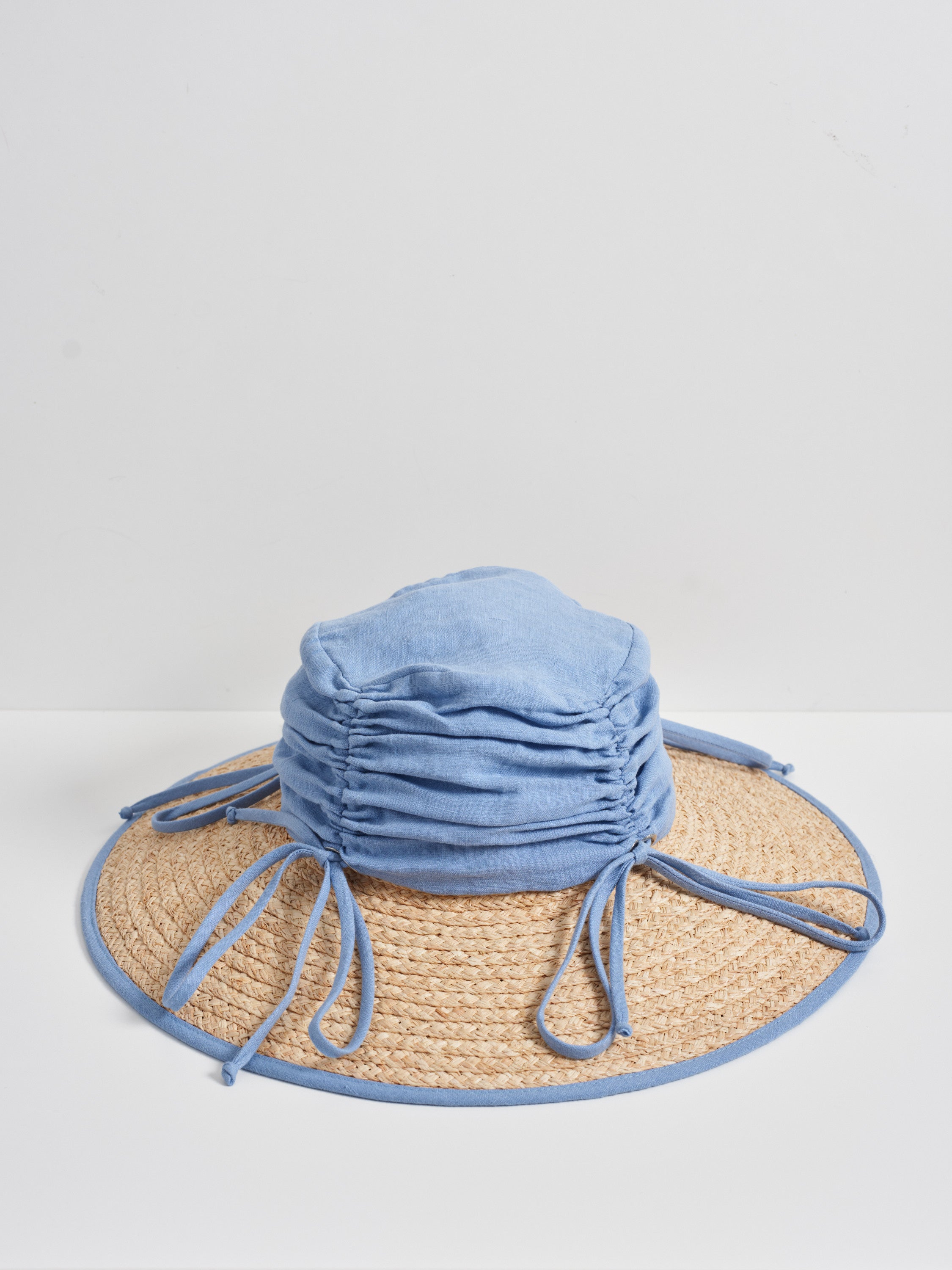 Rosemary | Wide brim ruched straw hat | 6 colour options