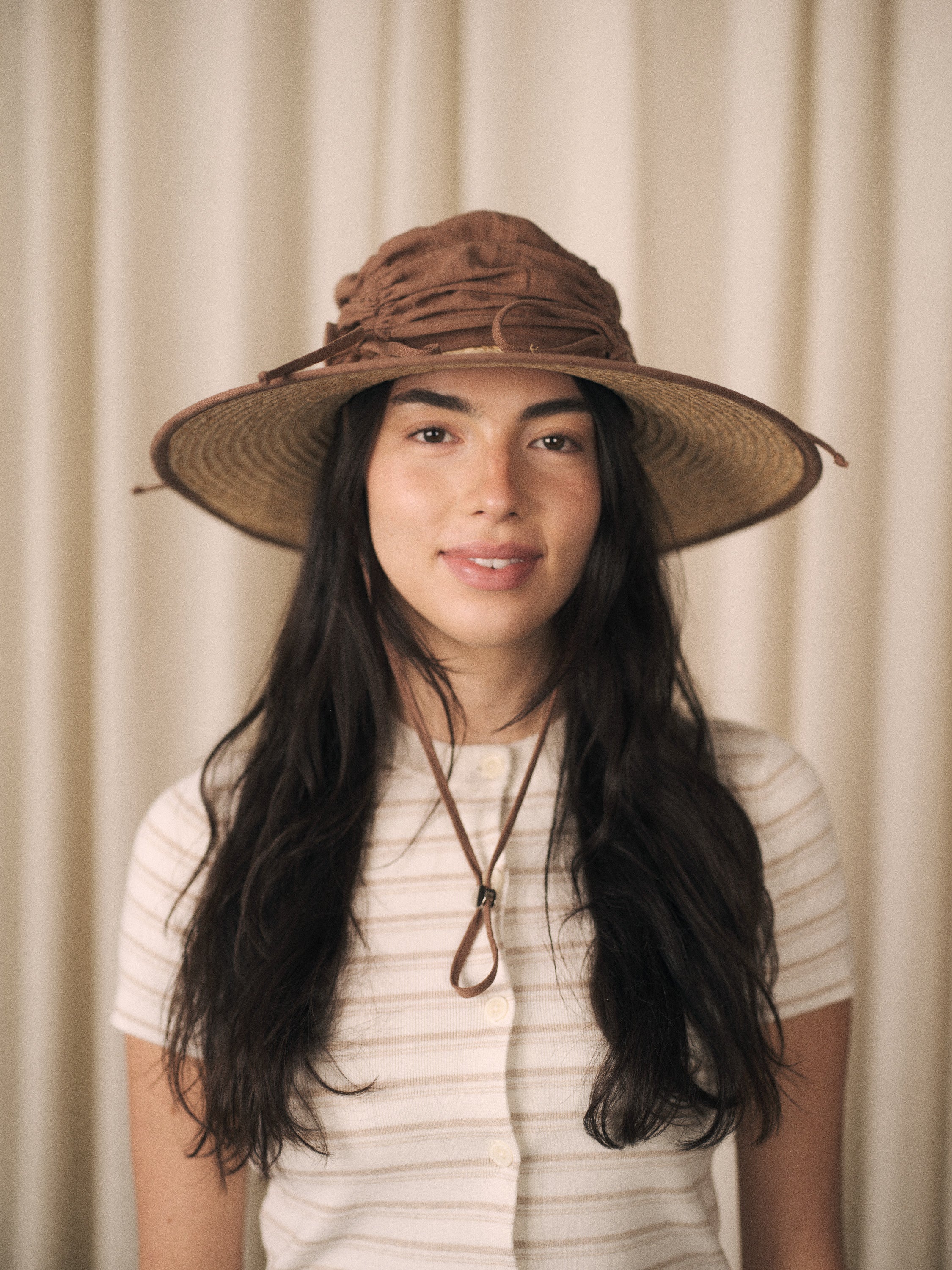 Rosemary | Wide brim ruched straw hat | 6 colour options