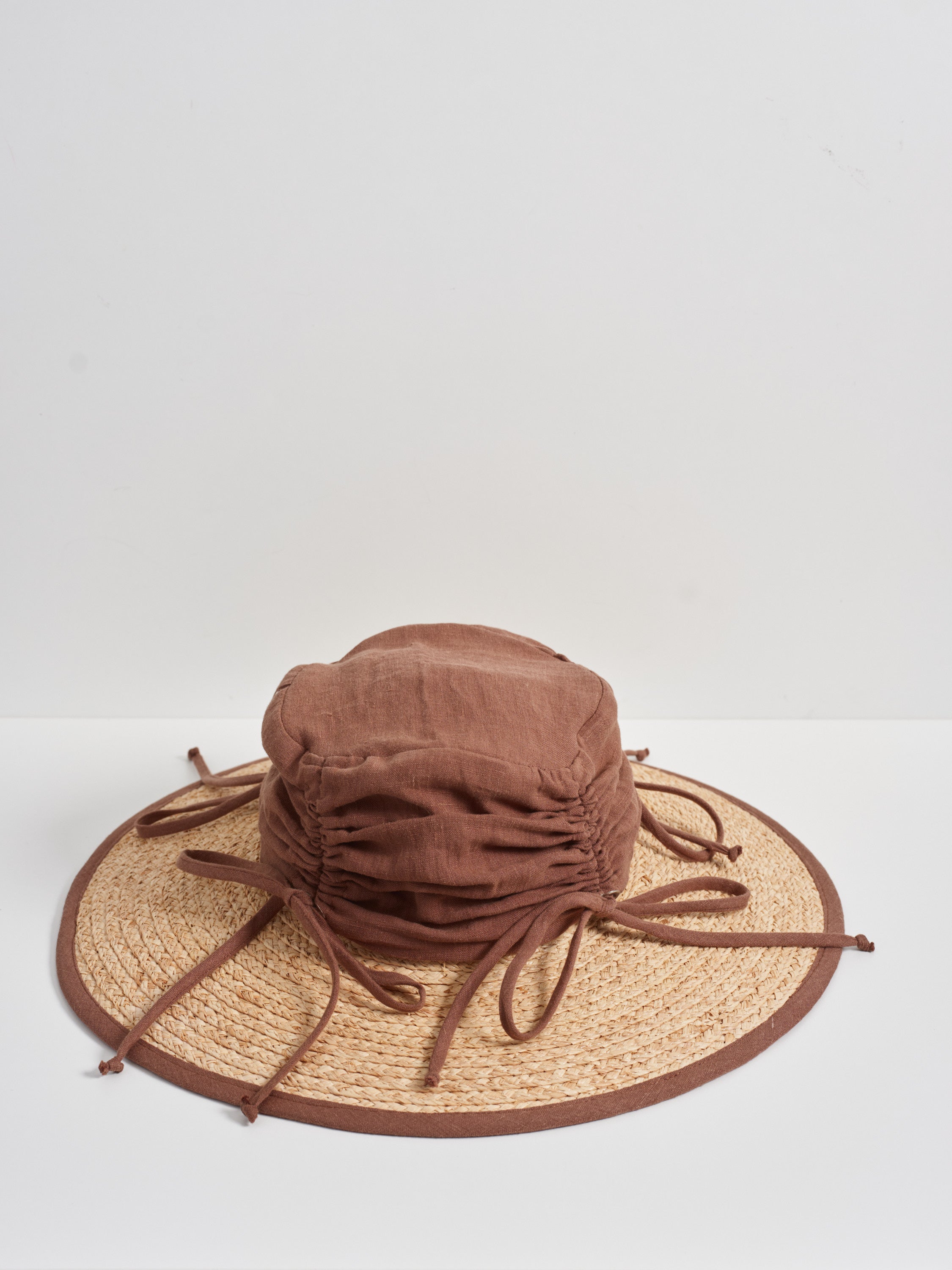 Rosemary | Wide brim ruched straw hat | 6 colour options
