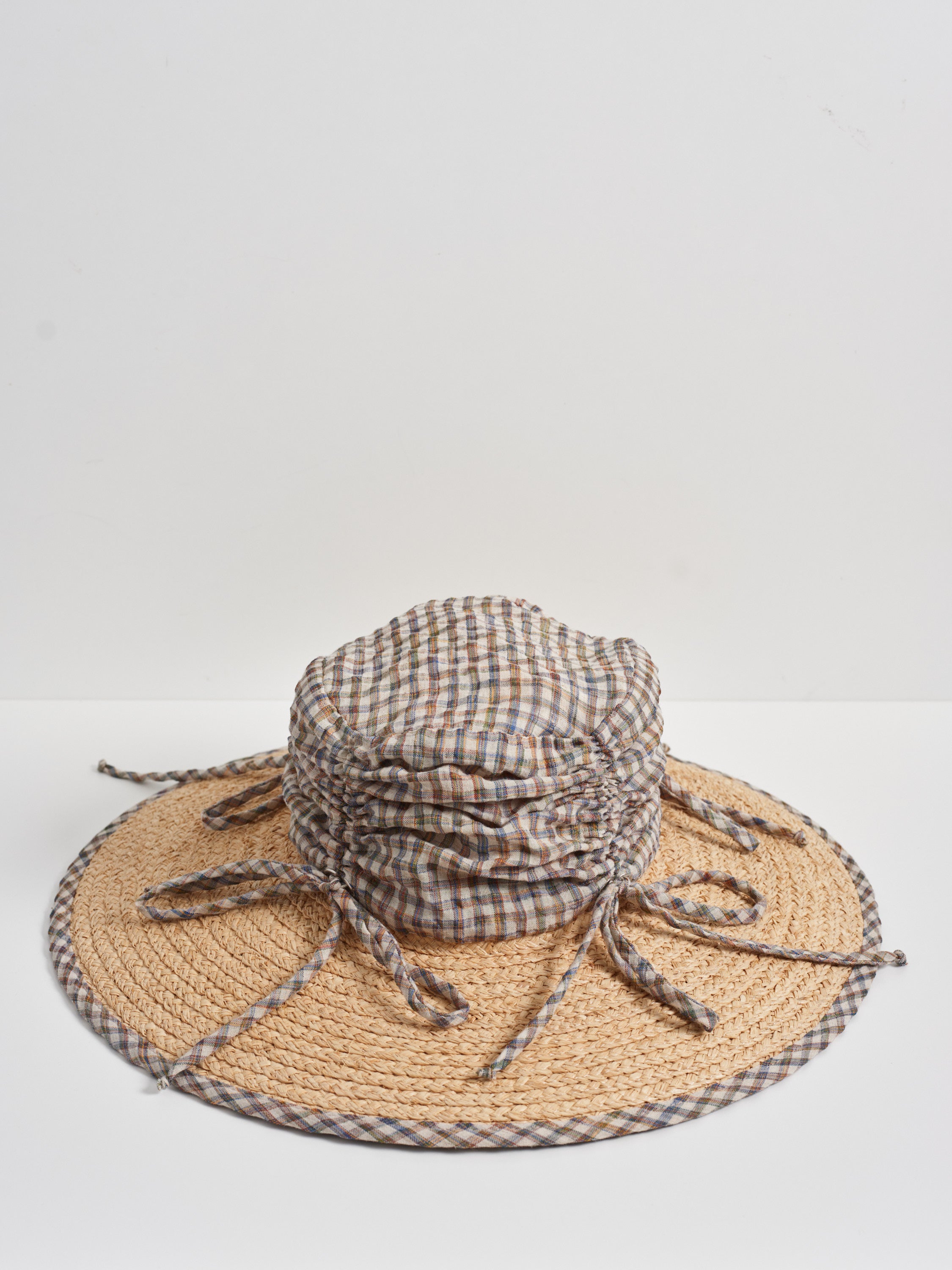 Rosemary | Wide brim ruched straw hat | 6 colour options