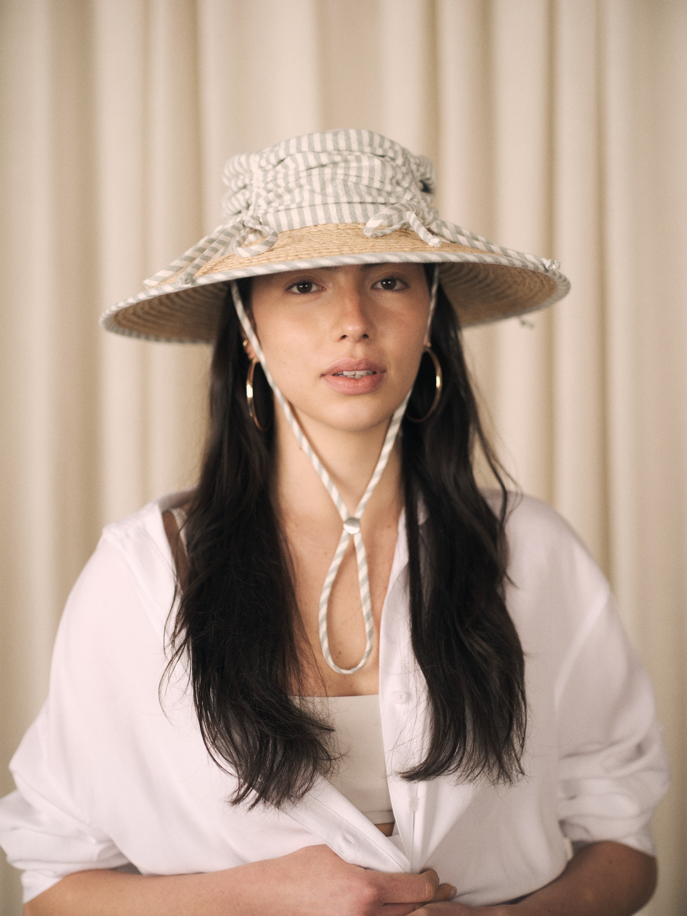 Rosemary | Wide brim ruched straw hat | 6 colour options