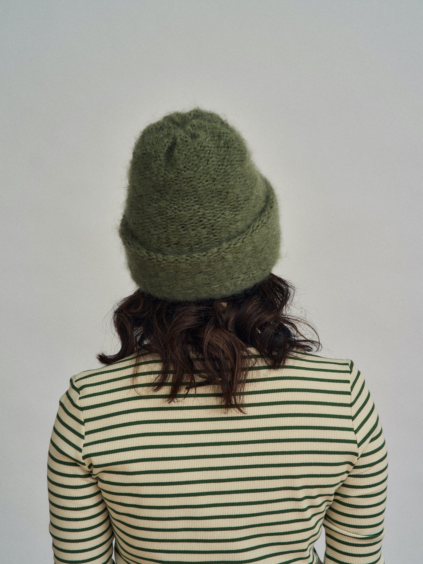 Cloud mohair beanie | Sage green