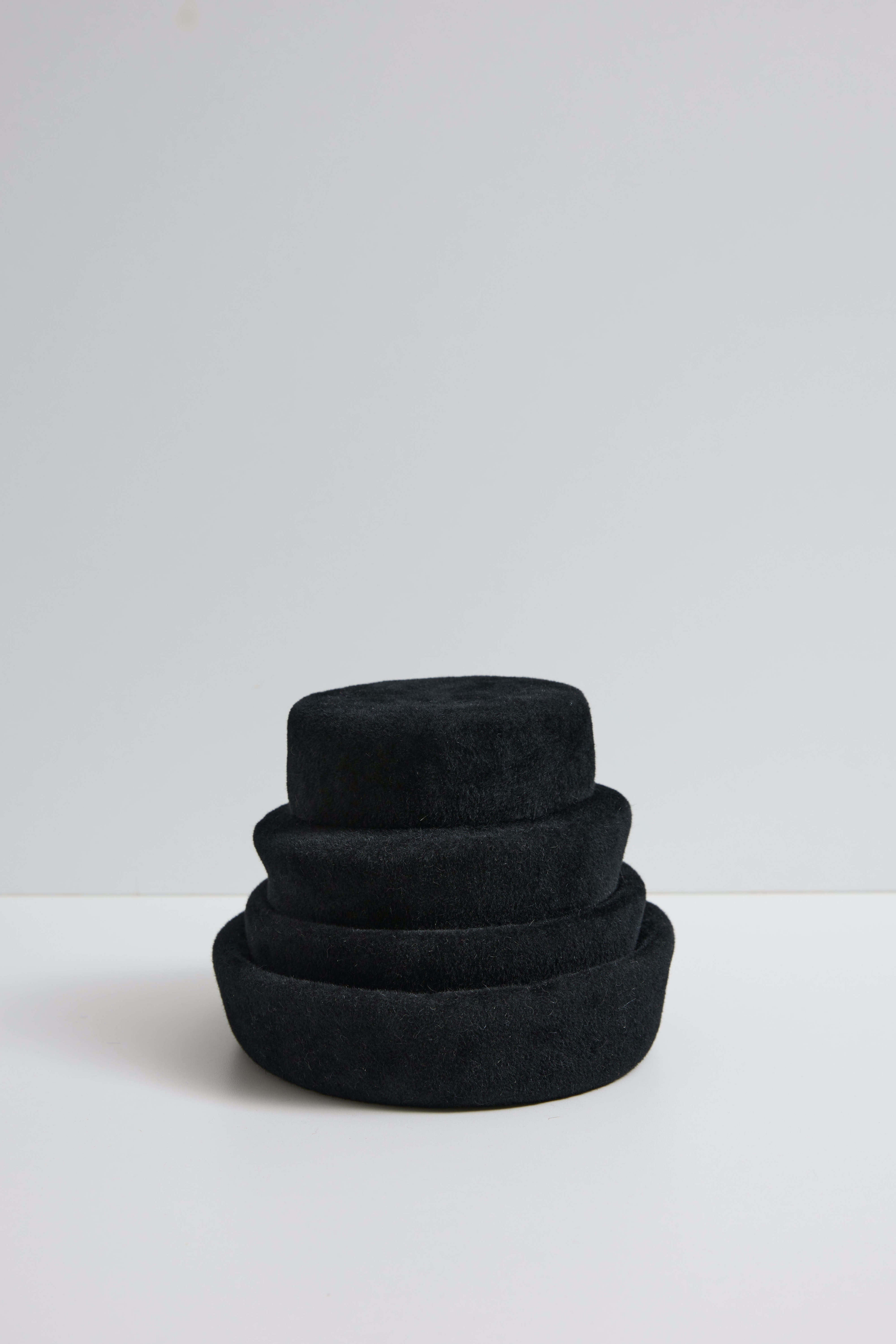 Steppe | Tiered Statement Felt Hat | Black
