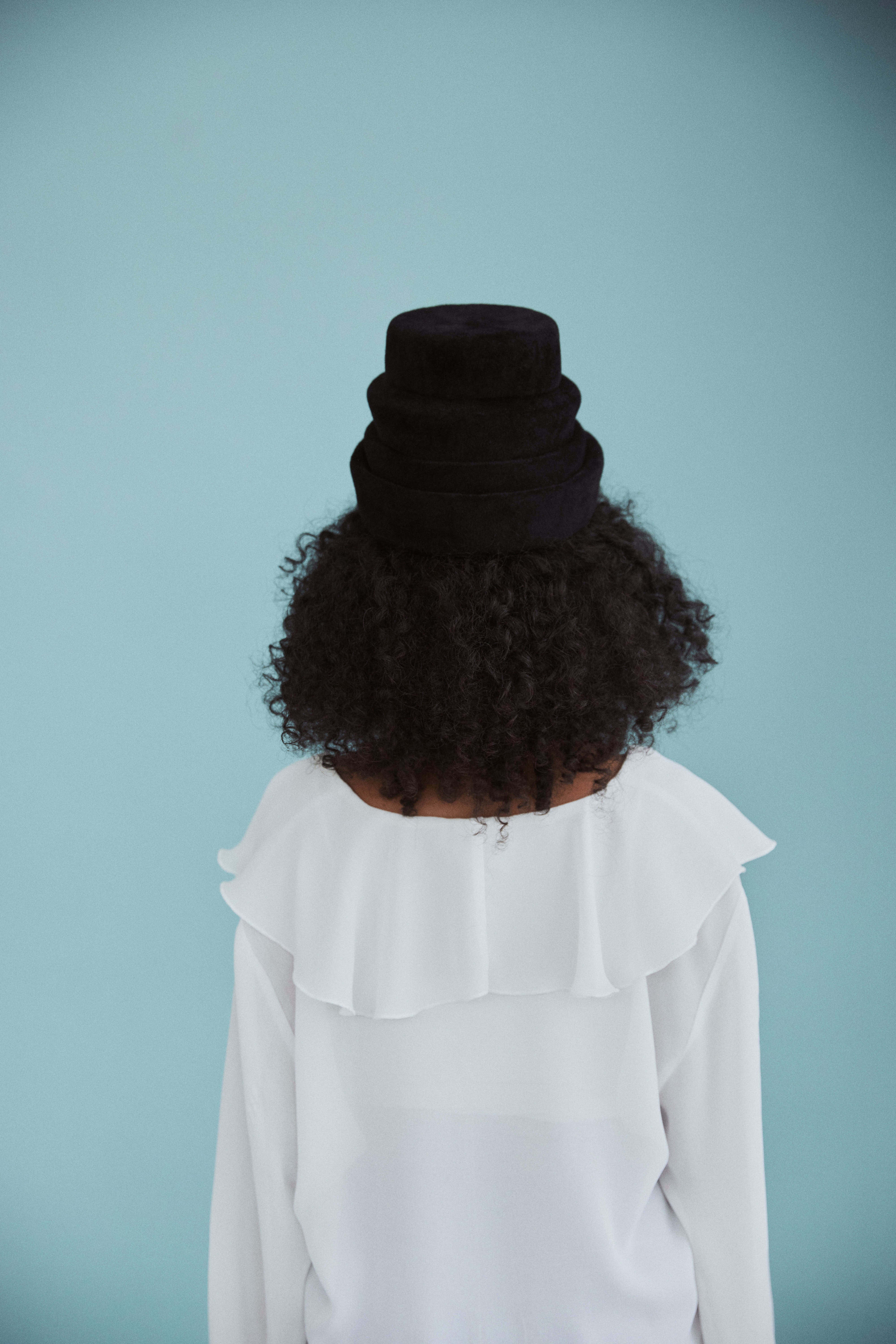 Steppe | Tiered Statement Felt Hat | Black