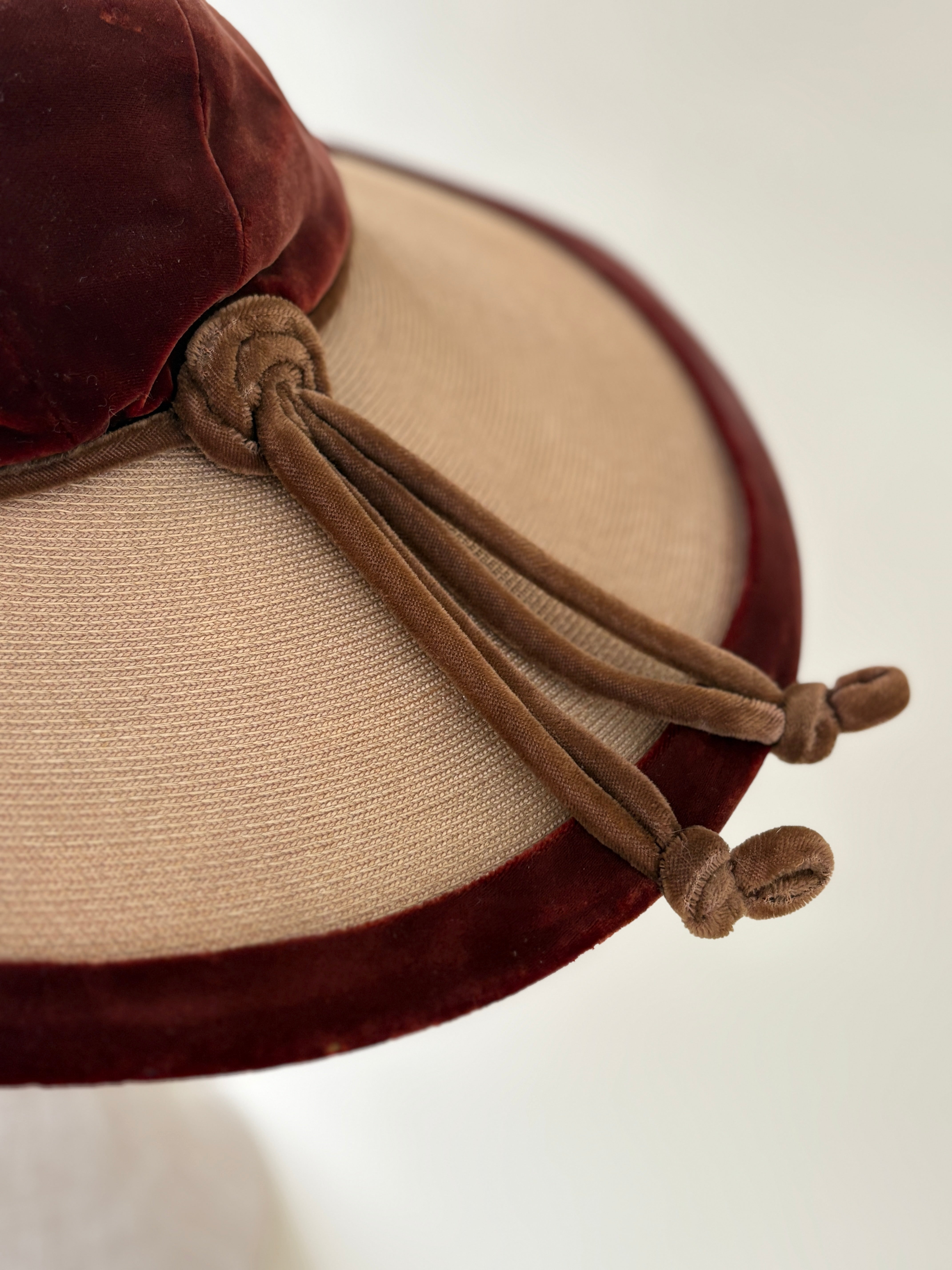 Chapeau vintage n° 016 | Chapeau à larges bords en paille et velours des années 1940