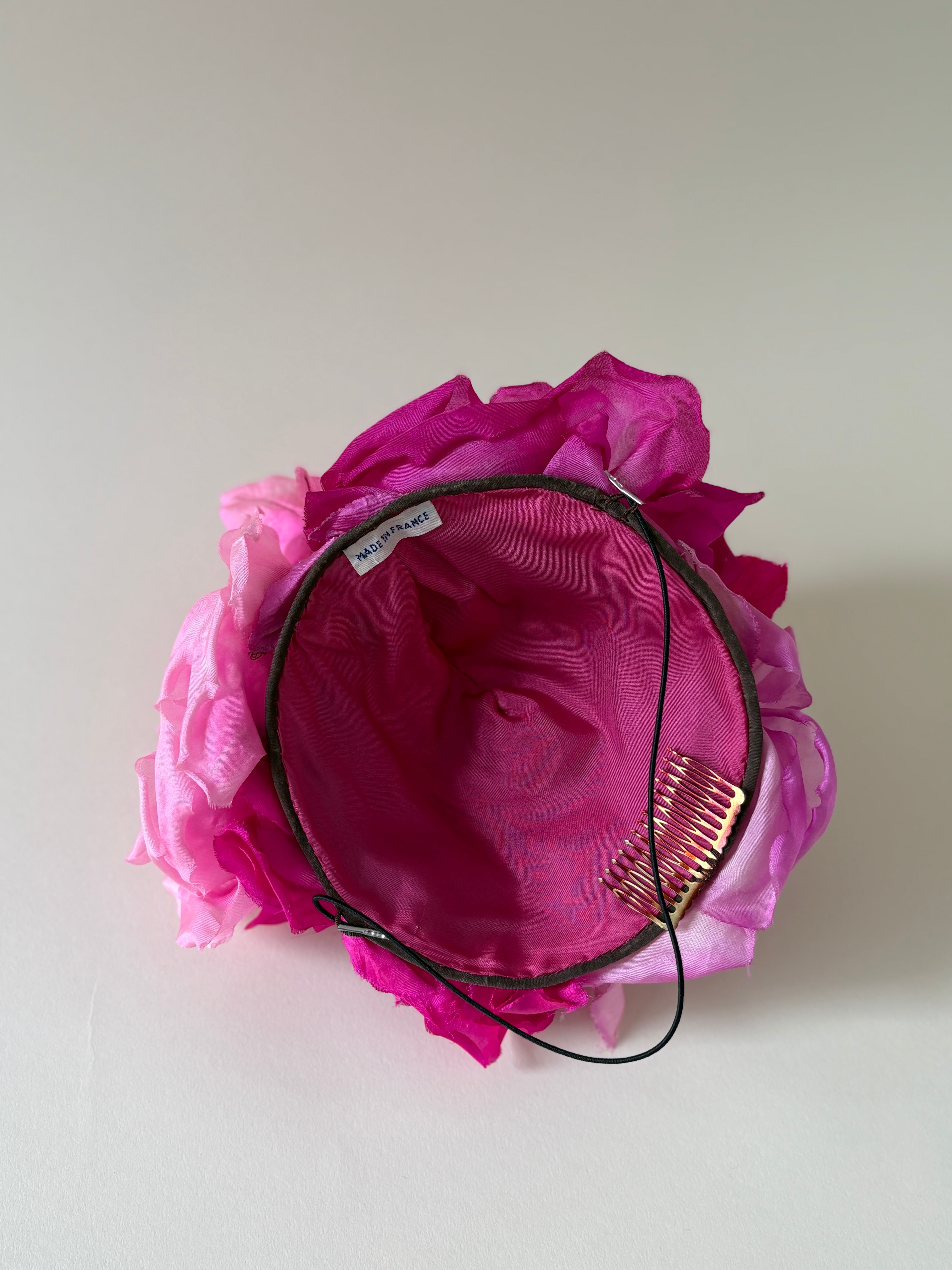 Vintage hat #007 | 1940's pink silk flower fascinator