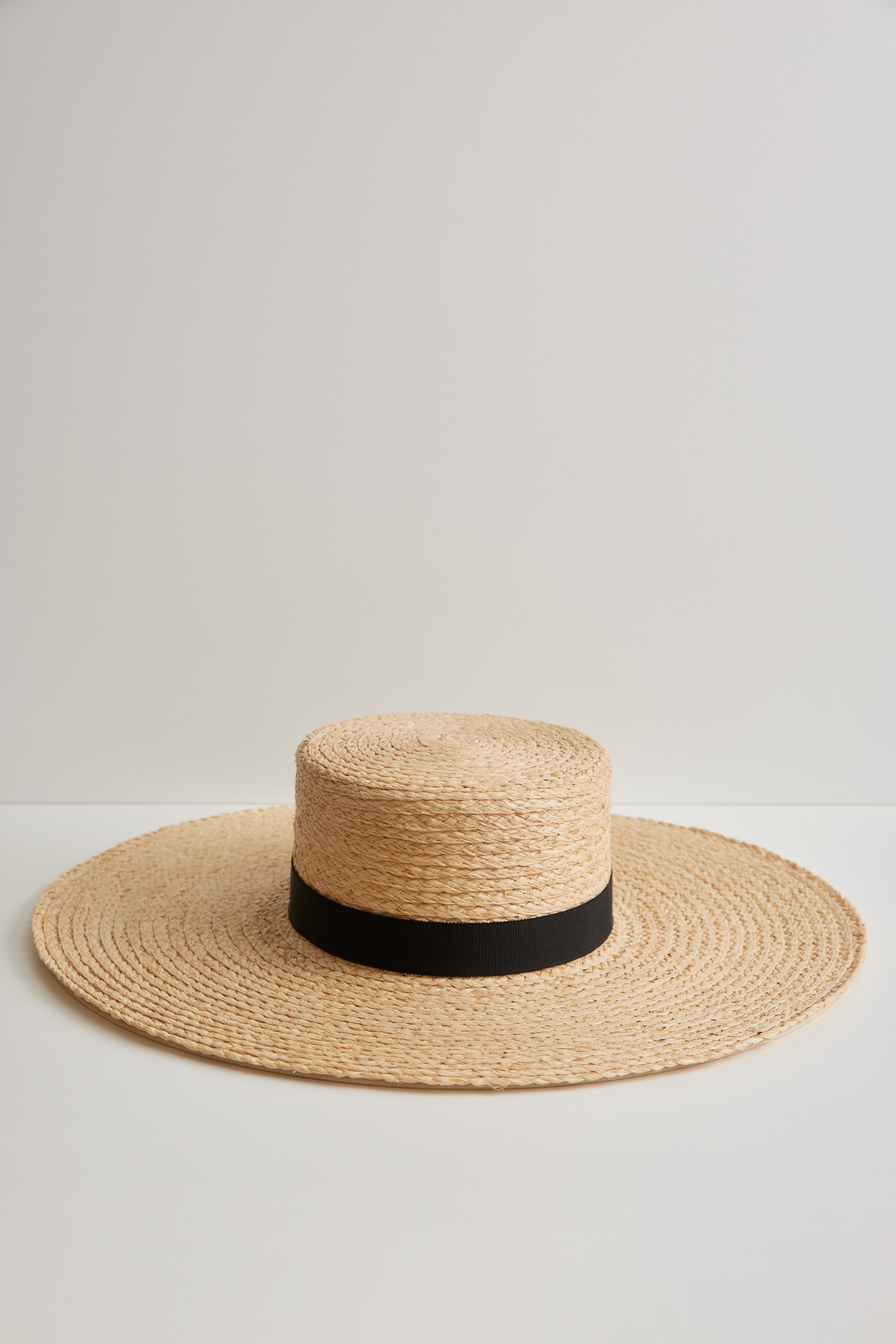 Calendula straw hat - Removable ribbon in black