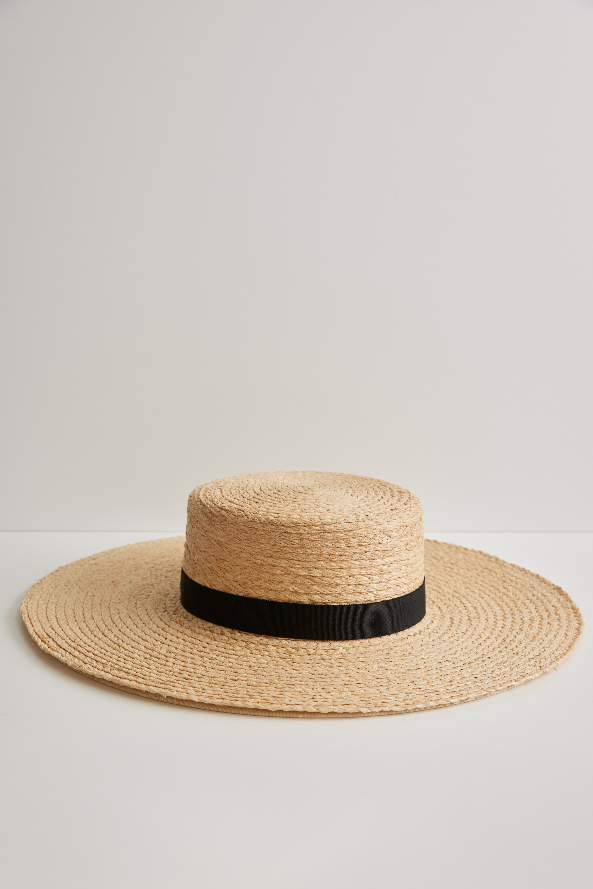 Calendula straw hat - Removable ribbon in black