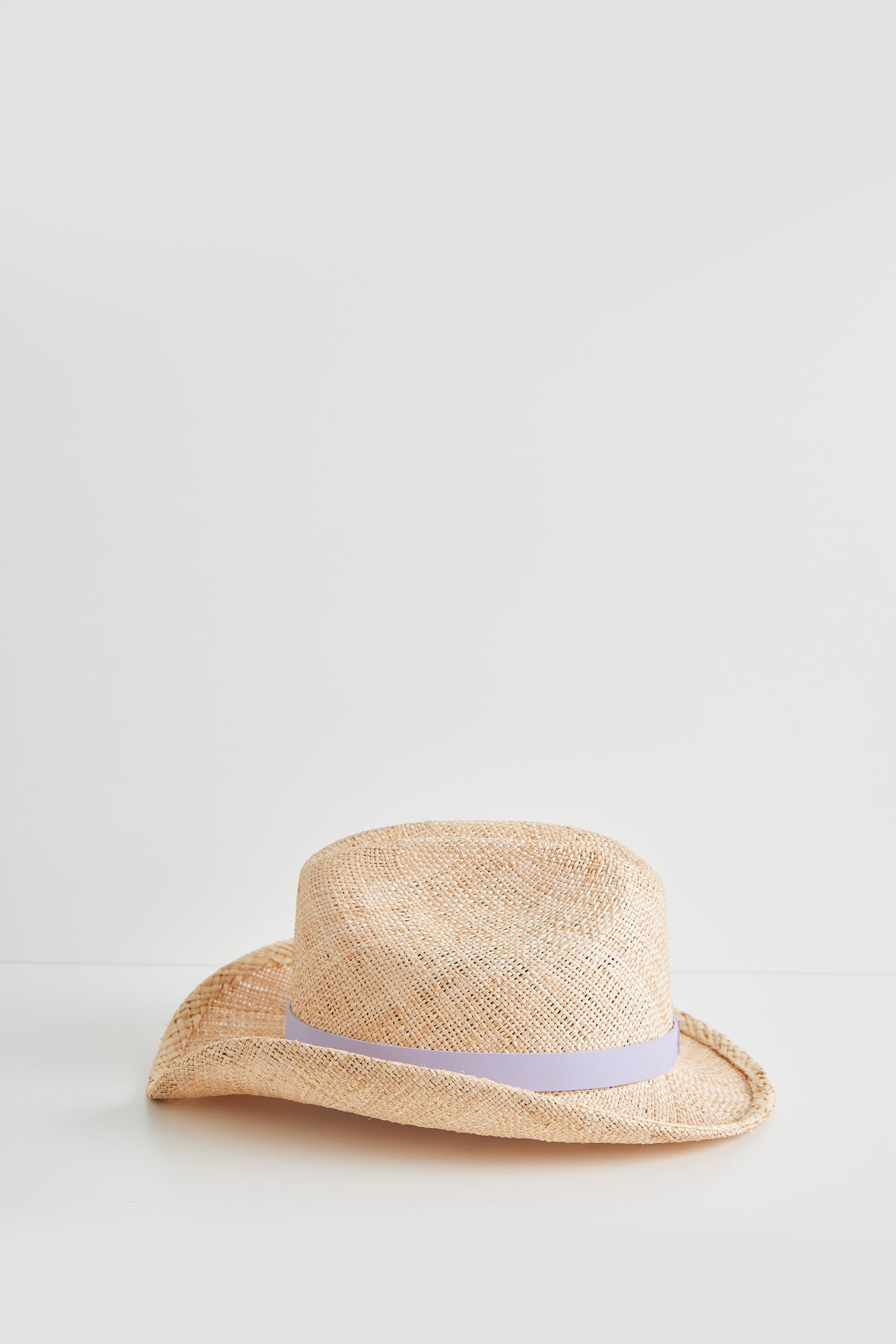 Cowboy Bebop - Paille naturelle avec garniture en cuir lilas