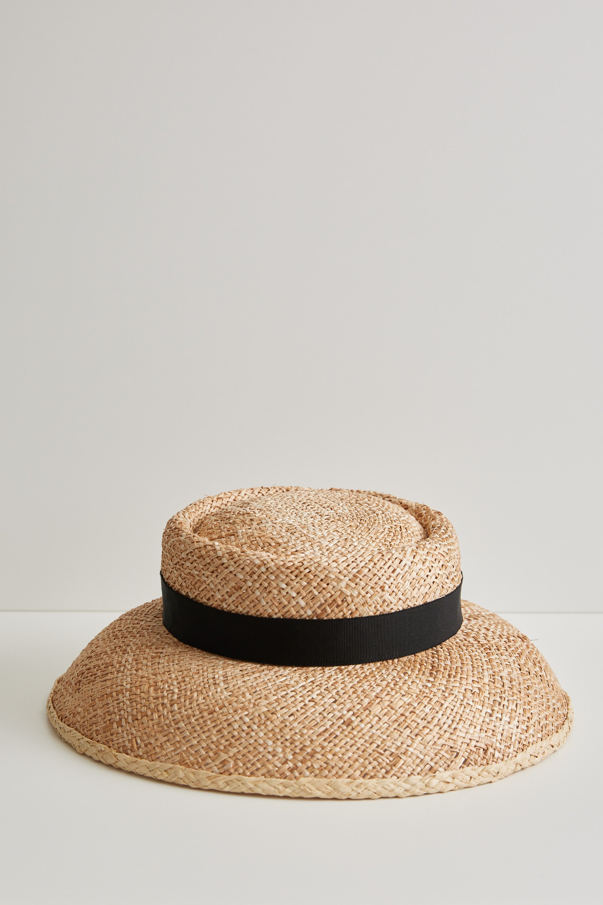 Marigold straw hat -  Detachable black grosgrain ribbon