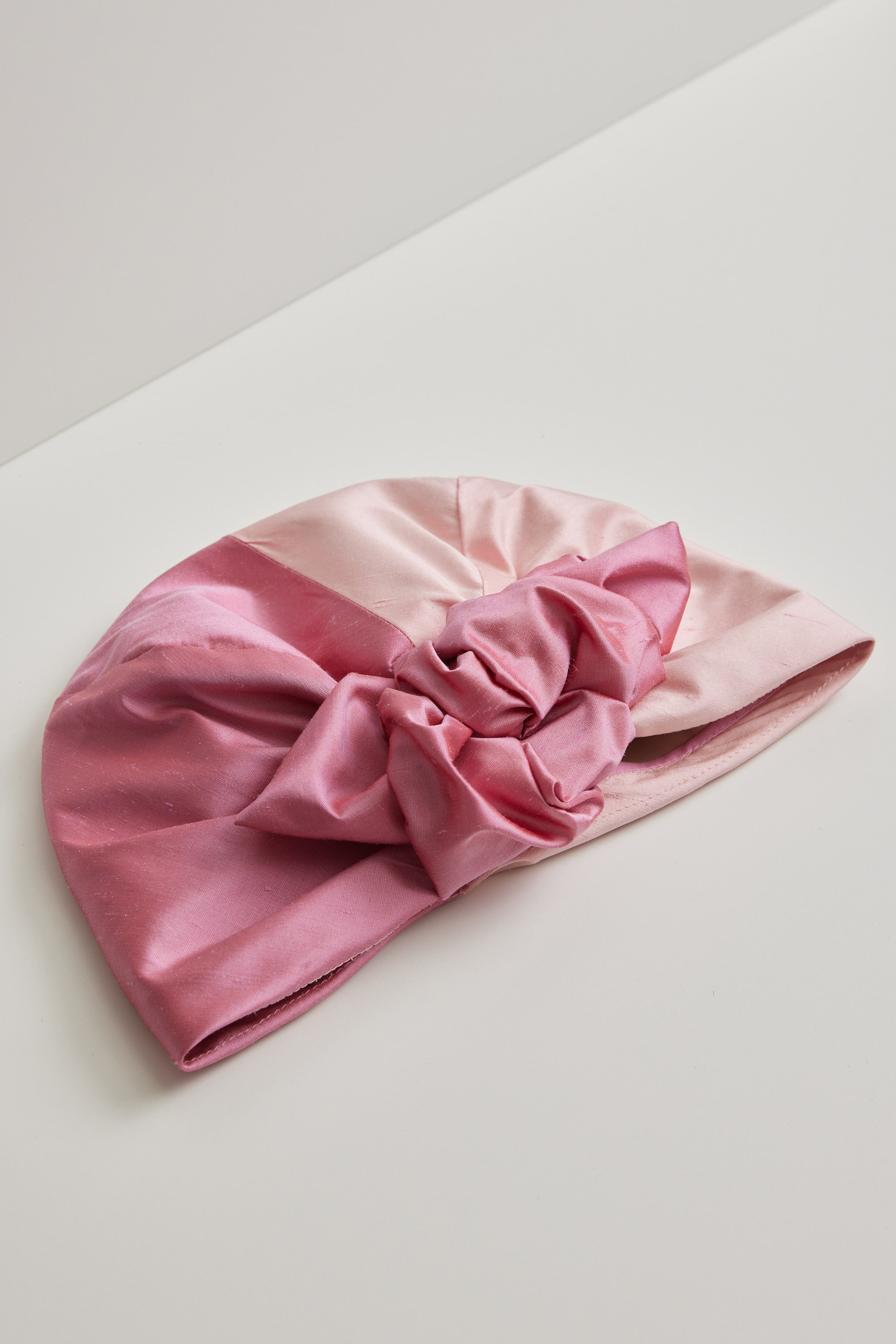 Parelli knotted turban hat - Pink shantung silk