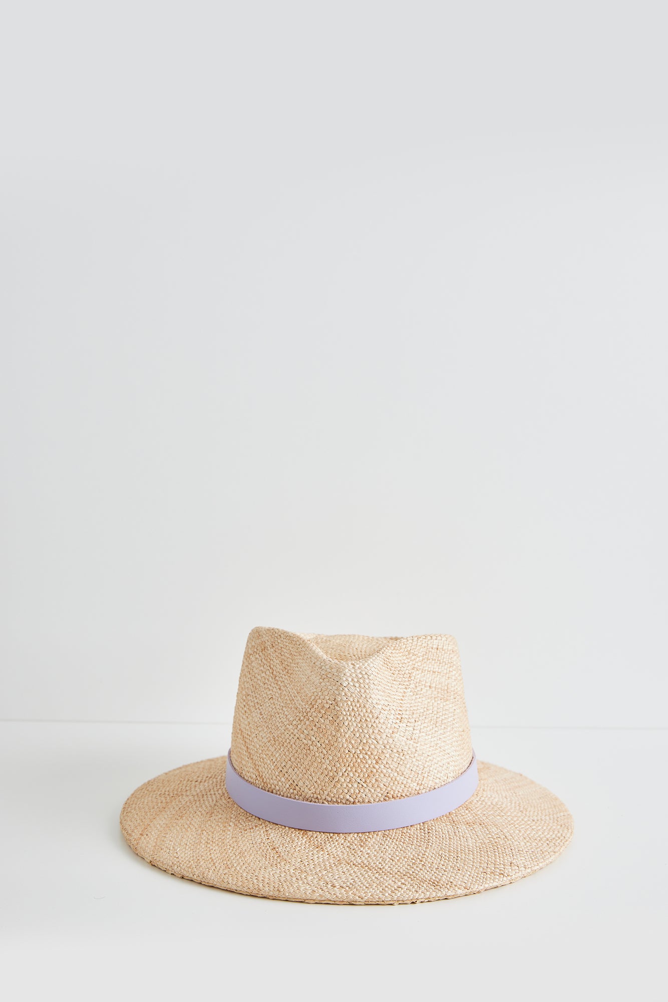 Vermisson - Natural straw with lilac leather trim
