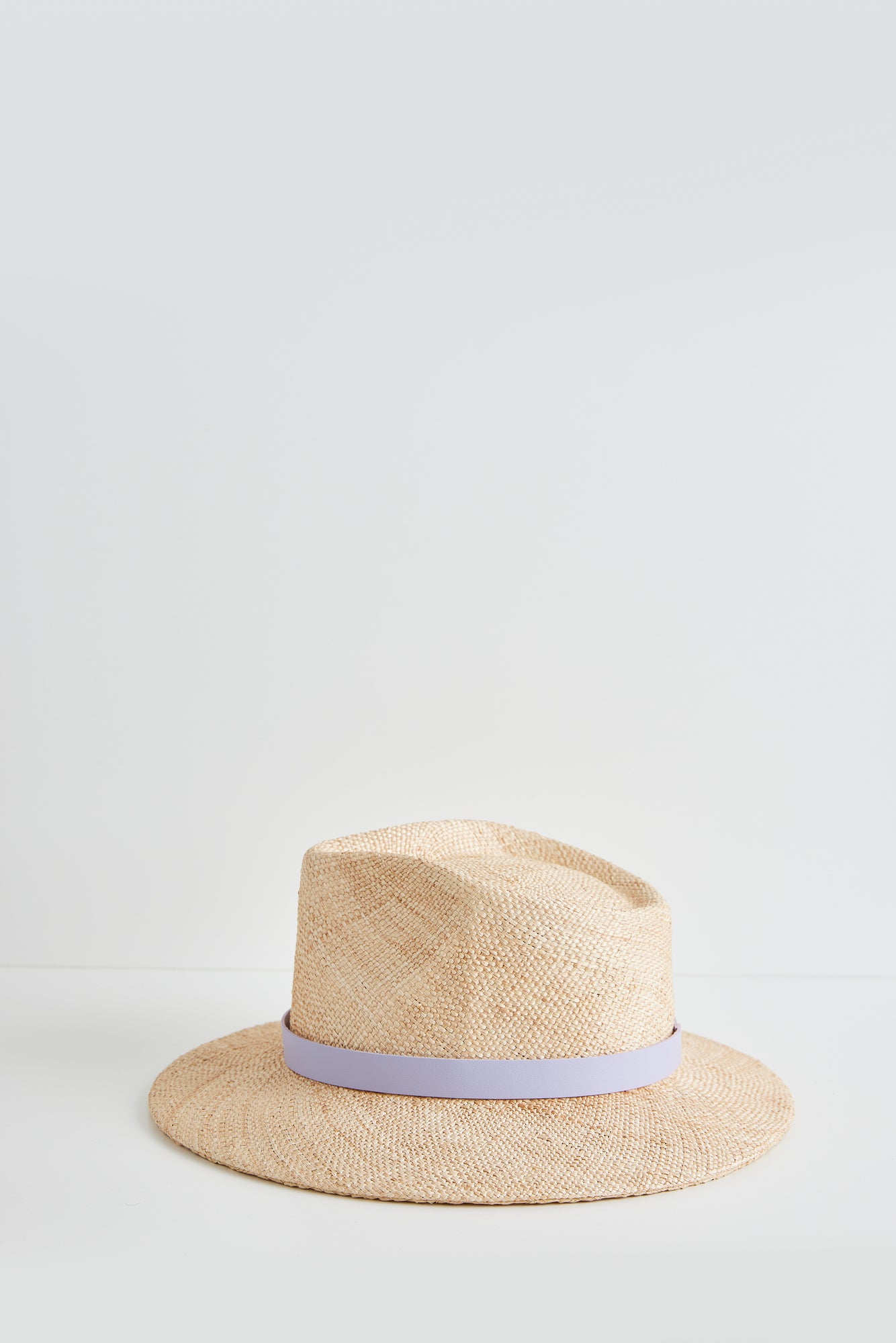 Vermisson - Natural straw with lilac leather trim